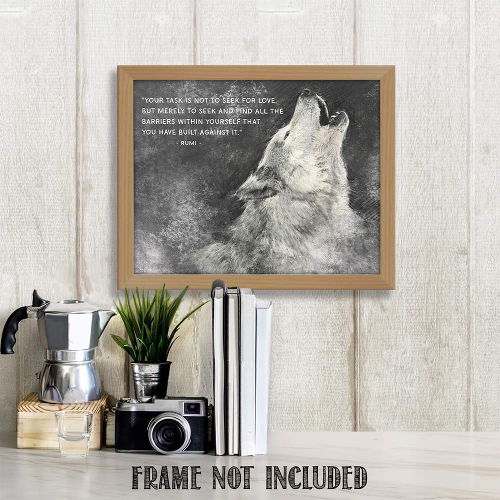 TJ Originals Inspirational Wall Art - Unframed 11x14 Print with Rumi Quotes for Home & Office Decor