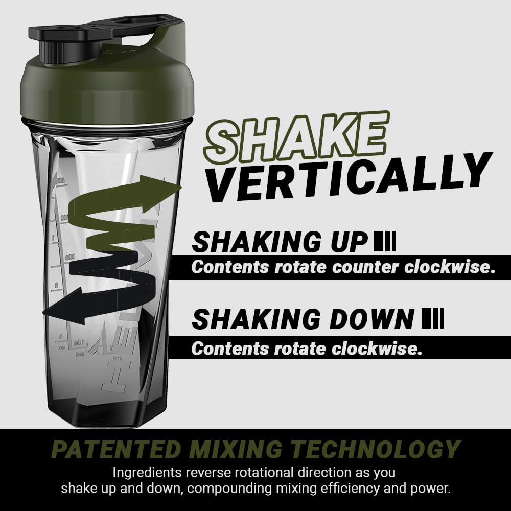 HELIMIX 2.0 Vortex Blender Shaker Bottle - 28oz BPA-Free Protein Shaker Cup for Gym & Travel | No Blending Ball Needed | USA Made | Mixes Protein Powder, Smoothies & Cocktails | Dishwasher Safe | Perfect for Workout Recovery & Meal Prep
