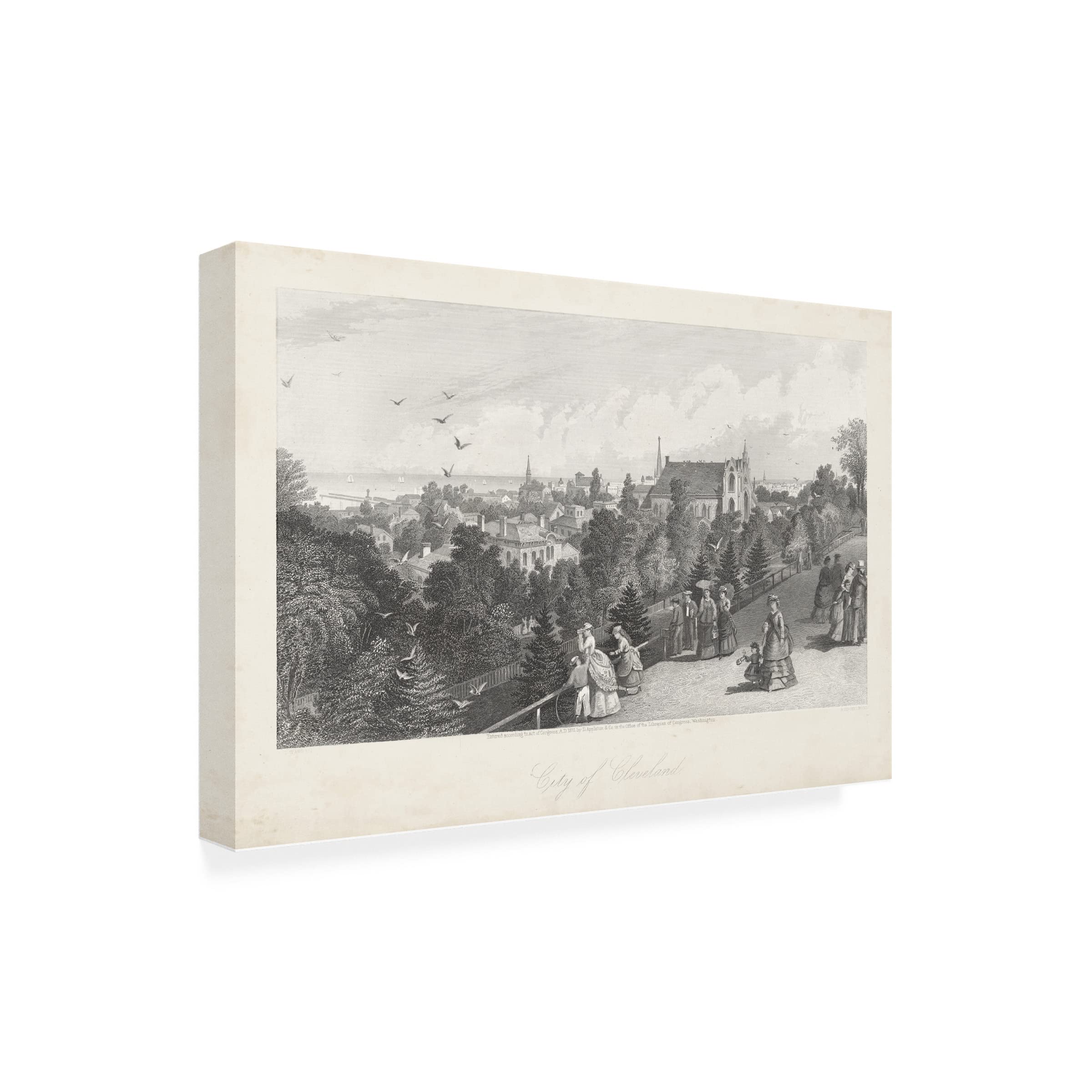 Trademark Fine Art 'City of Cleveland' Canvas Wall Art by William Cullen Bryant - Perfect for Home & Office Decor, Living Room, Bedroom, or Gift