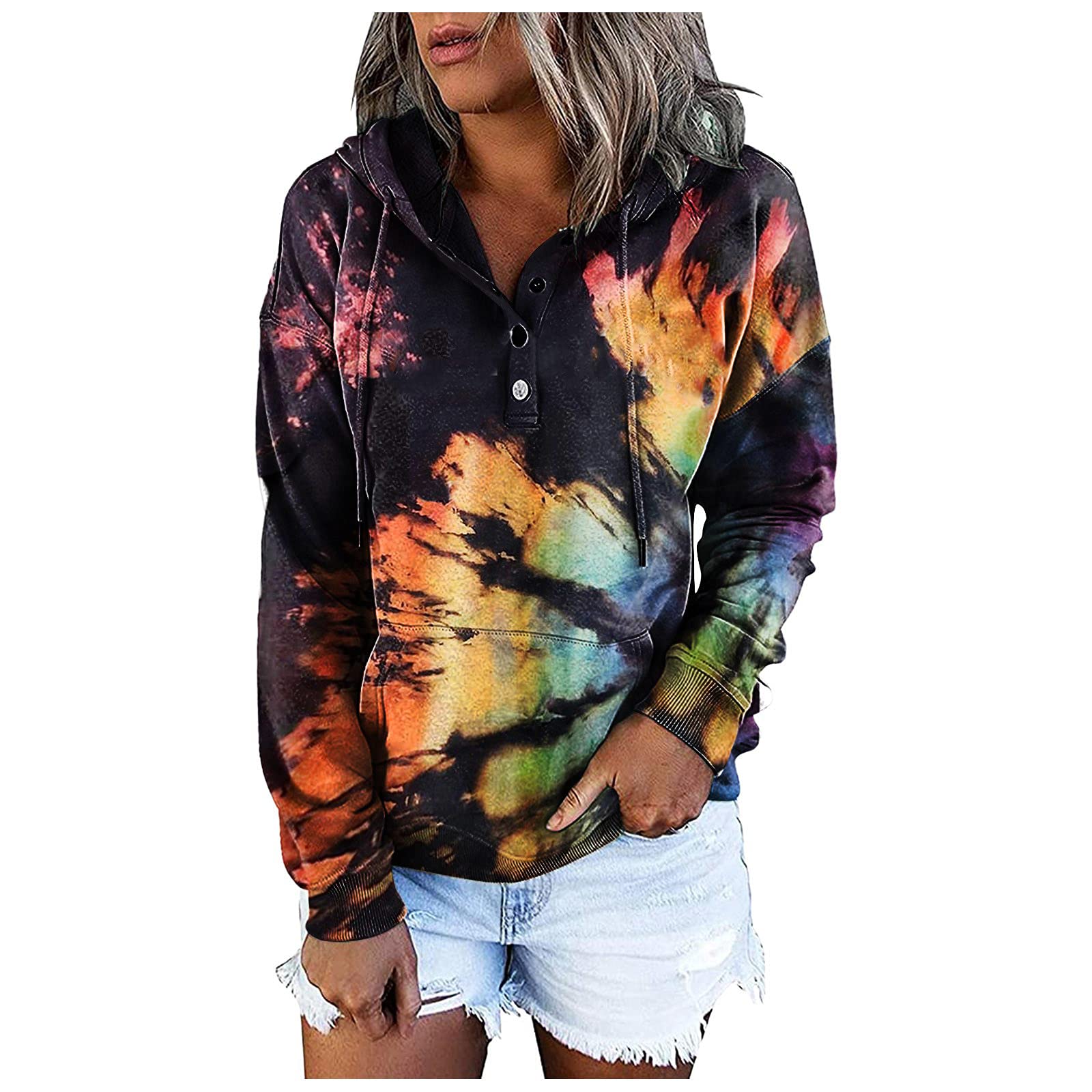 Women's Winter Hoodies - Cozy Fleece Long Sleeve Pullover Sweatshirts with Button Zipper | Warm Fall & Winter Outerwear for Casual Wear, Outdoor Activities & Lounge
