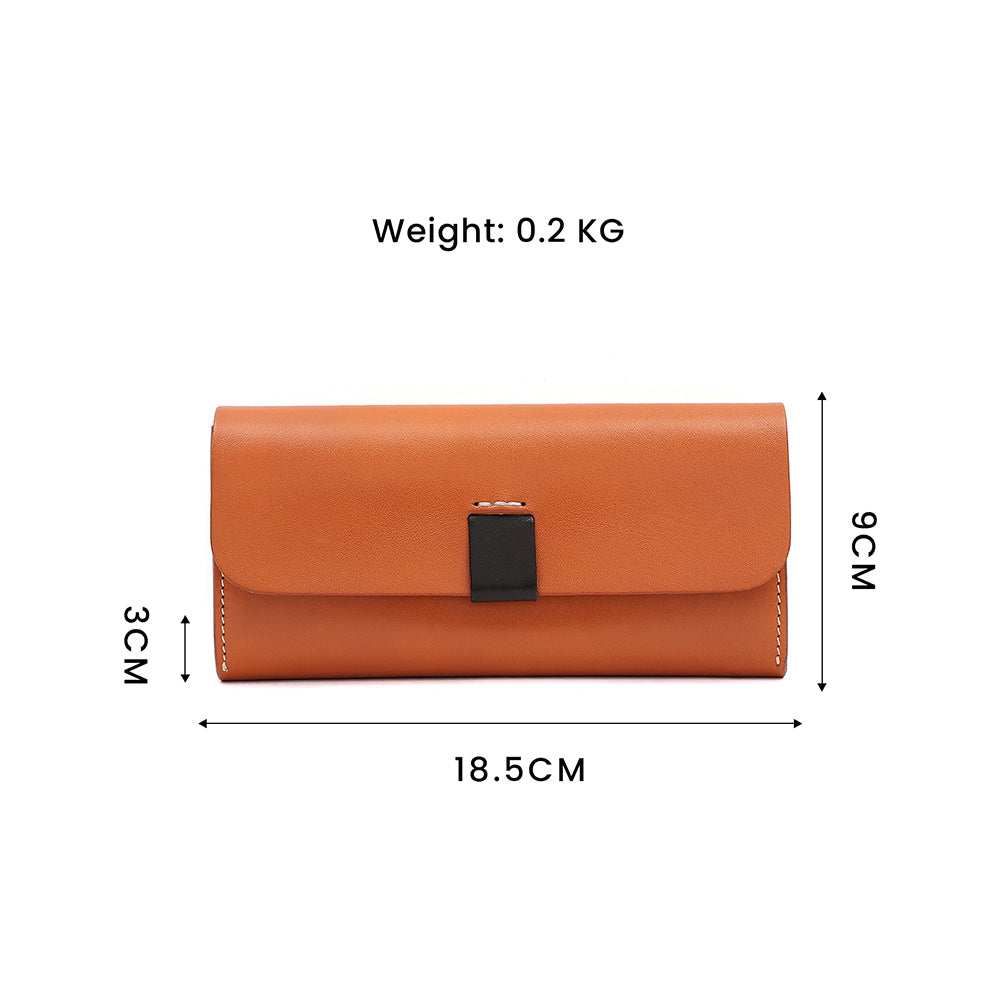 Handmade Genuine Leather Long Bifold Wallet for Women - Slim RFID Blocking Wallet with Multiple Card Slots & ID Window - Perfect for Everyday Use, Travel, and Gift Giving