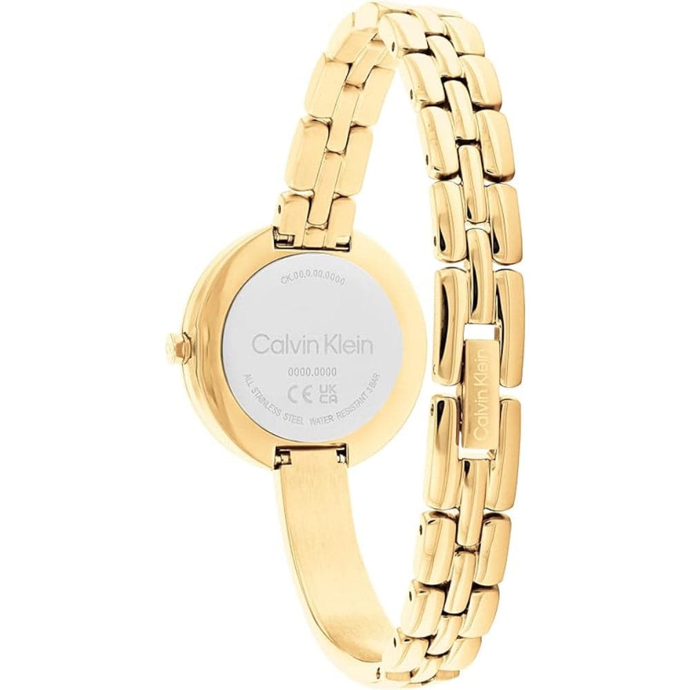 Calvin Klein Women's Elegance Gold Dial Stainless Steel Watch 25200279 - Luxury Fashion Timepiece for Office, Party & Everyday Wear
