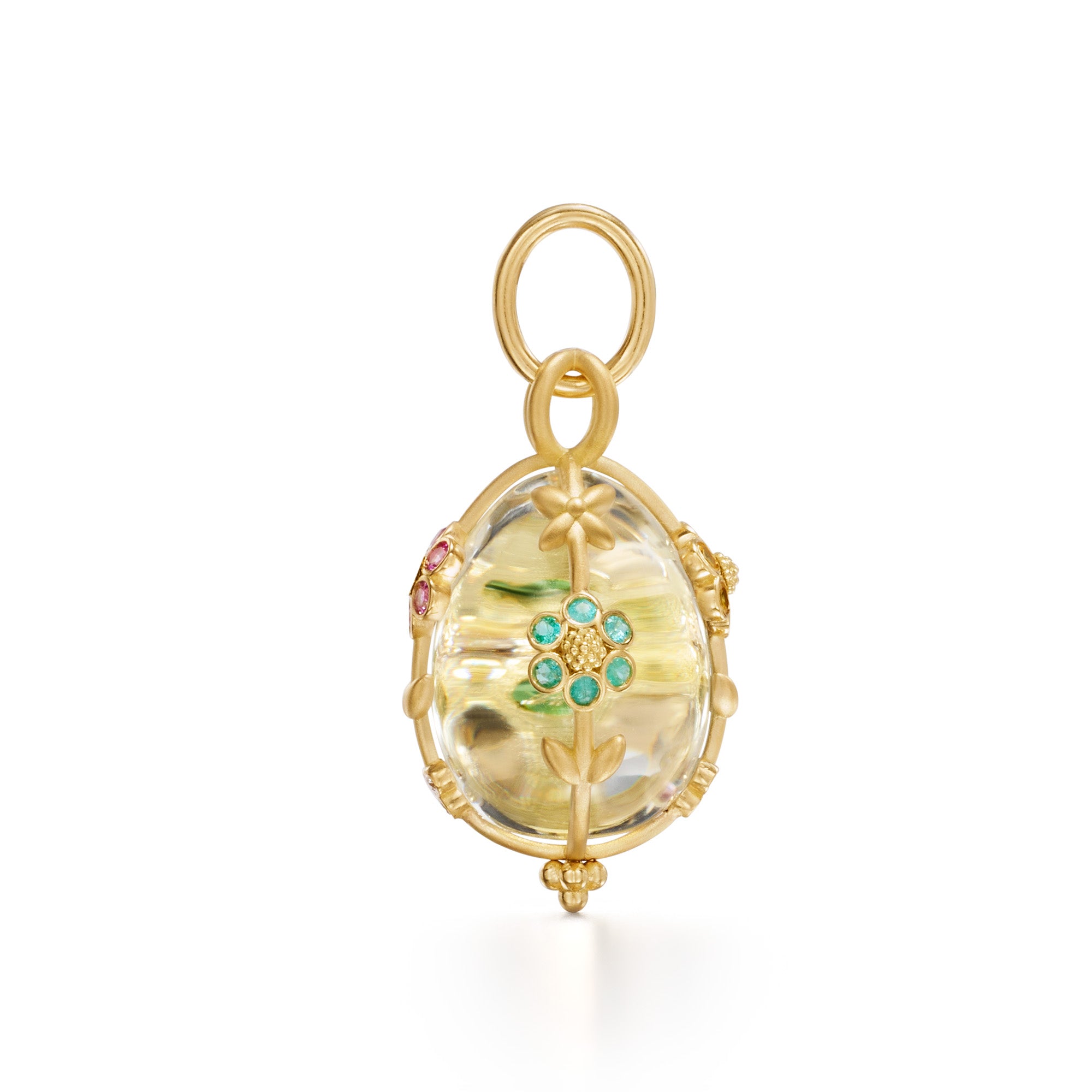 Temple St. Clair Medium Fiori Amulet Necklace - Elegant Gold Pendant with Gemstone Details for Women | Perfect for Everyday Wear, Special Occasions & Gift Giving