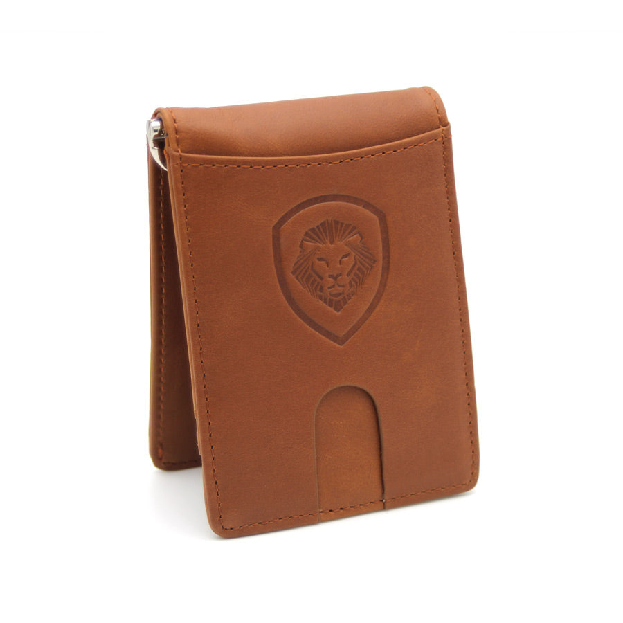 Premium Brown Leather Fold Wallet for Men - Slim RFID Blocking Bifold Wallet with Money Clip - Perfect for Everyday Use, Travel & Business