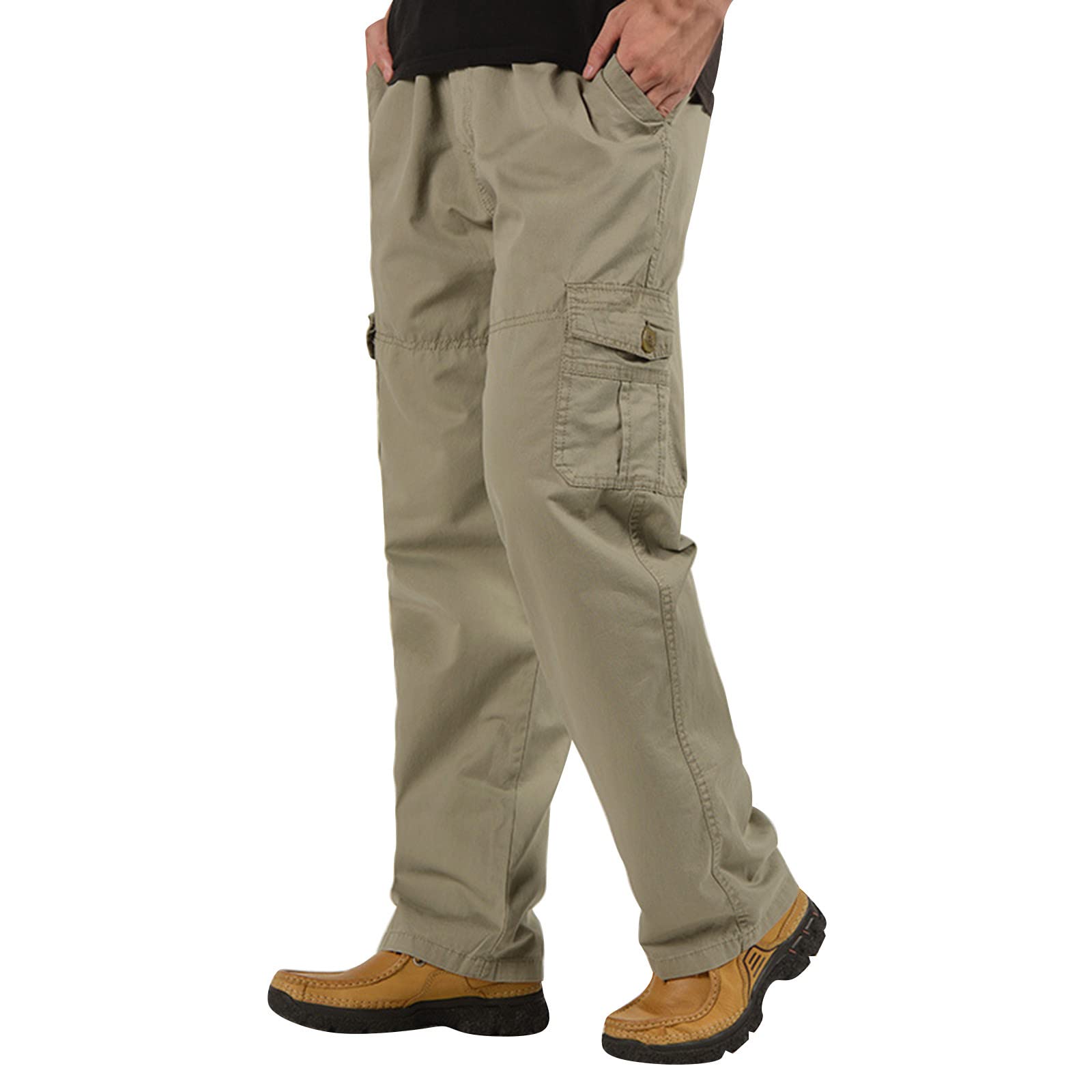 Men's Stretch Plaid Flat Front Dress Pants - Casual & Comfortable Golf Pants for Work, Office & Business Casual Wear | Breathable & Flexible for All-Day Comfort