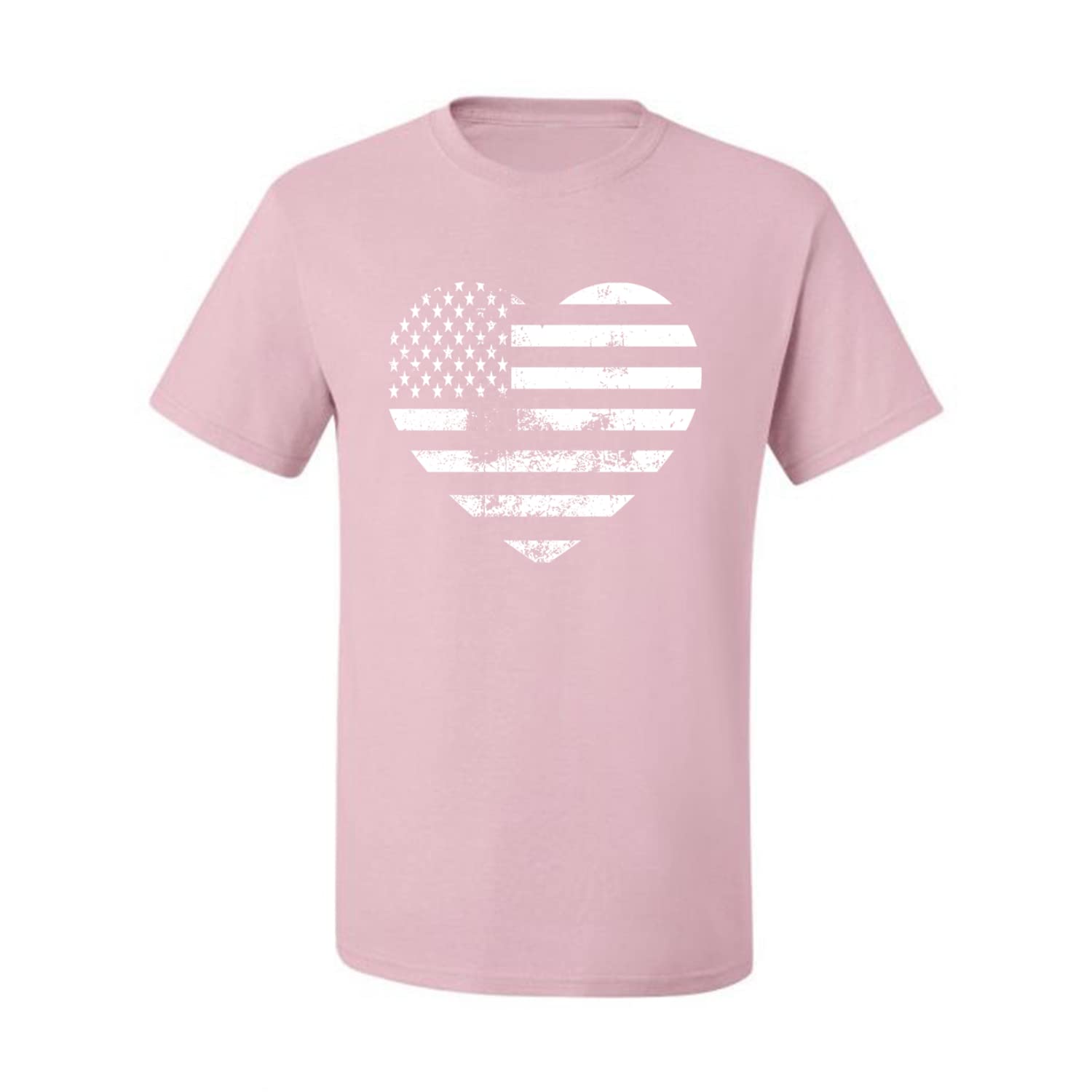 Wild Bobby USA Flag Heart Patriotic Men's Graphic T-Shirt - American Pride Tee for 4th of July, Veterans Day & Casual Wear