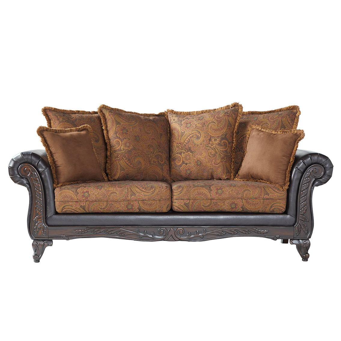 San Marino 2-Tone Chocolate Brown Microfiber Sofa Set - Soft & Durable Living Room Furniture for Modern Homes | Perfect for Family Gatherings & Relaxation