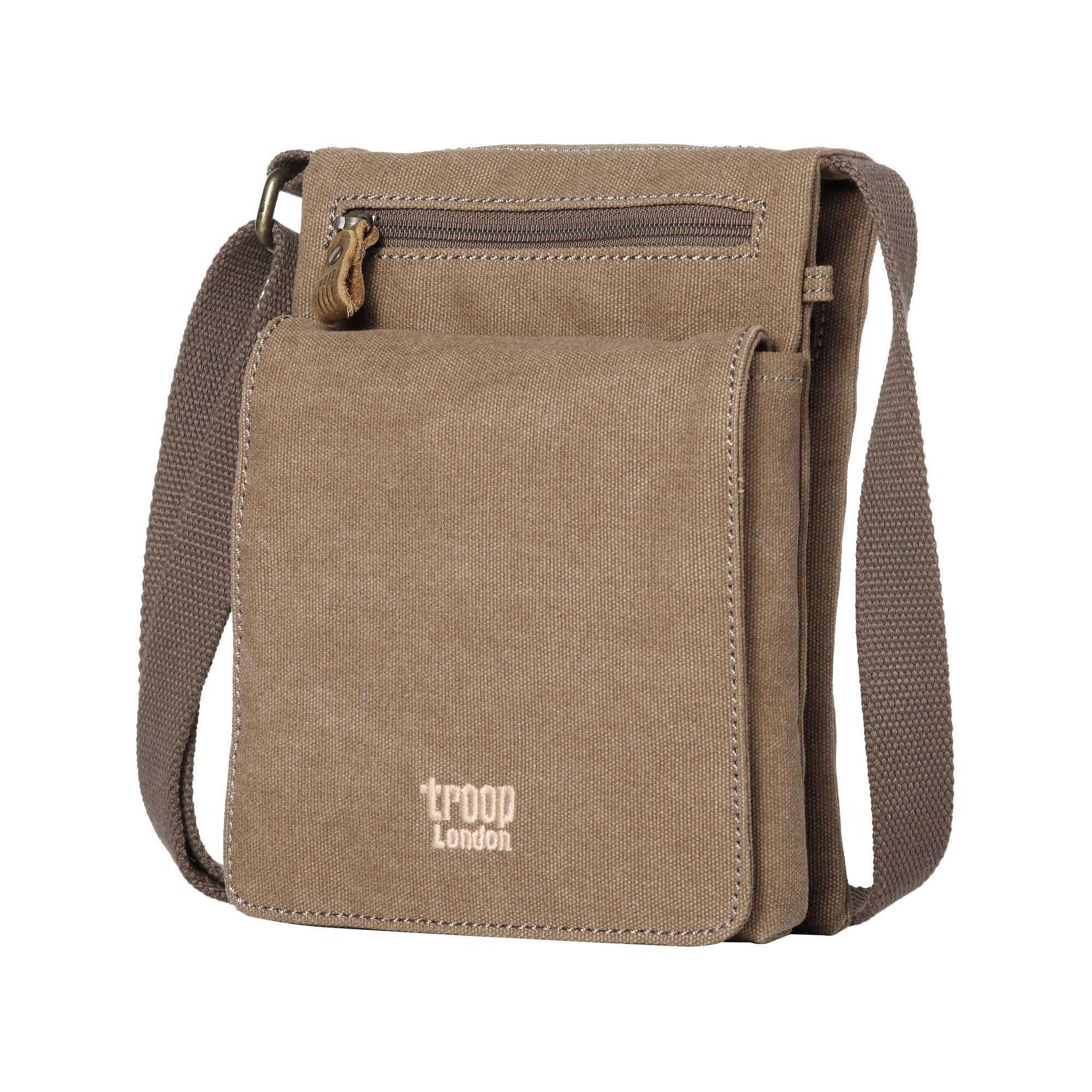 TRP0243 Troop London Classic Canvas Crossbody Bag - Stylish & Durable for Travel, Work & Everyday Use