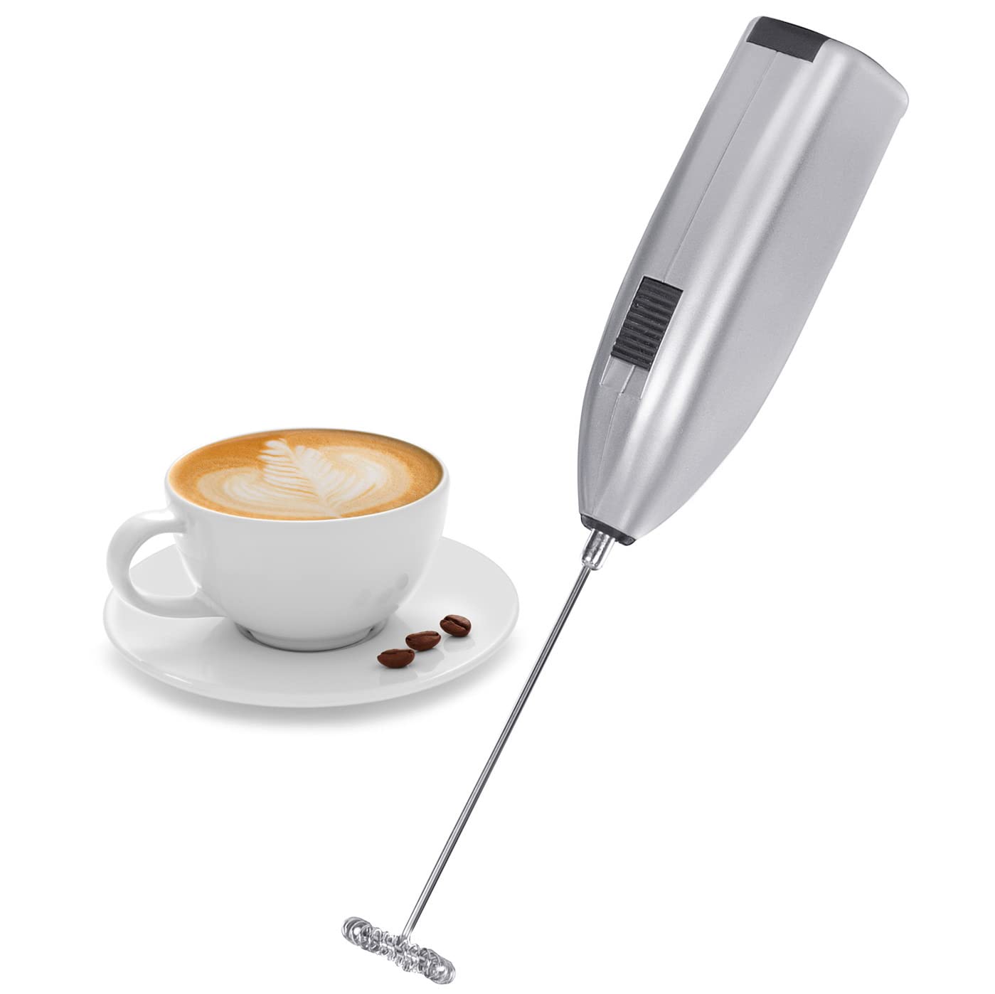 Knox Gear Rechargeable Handheld Milk Frother - Battery Operated Milk Foam Maker & Coffee Mixer Wand | Perfect for Lattes, Cappuccinos, Hot Chocolate & Baking | Portable Egg Beater & Coffee Stirrer for Home, Office & Travel