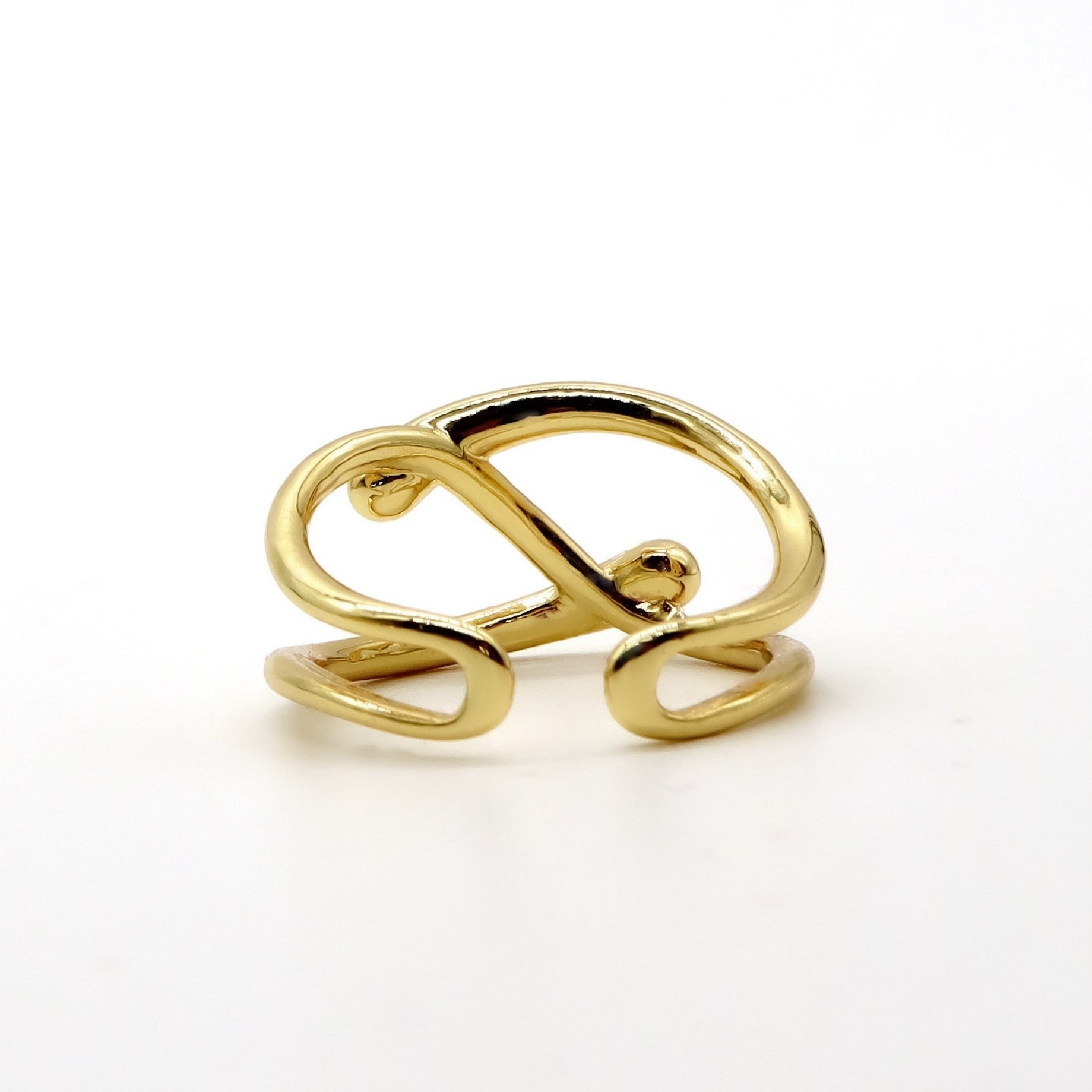 18K Gold Plated Abstract Wrap Ring for Women - Modern Minimalist Fashion Jewelry - Perfect for Everyday Wear, Date Nights & Special Occasions