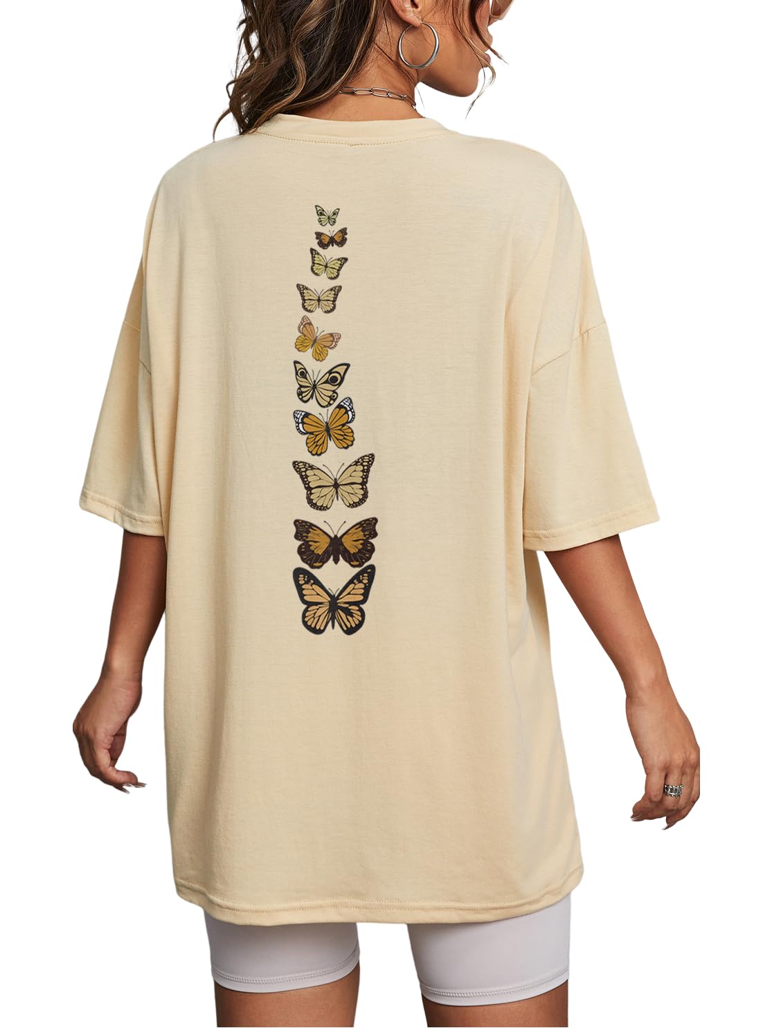 SOLY HUX Women's Vintage Graphic Oversized T-Shirts - Casual Half Sleeve Summer Tops for Streetwear, Travel & Everyday Comfort