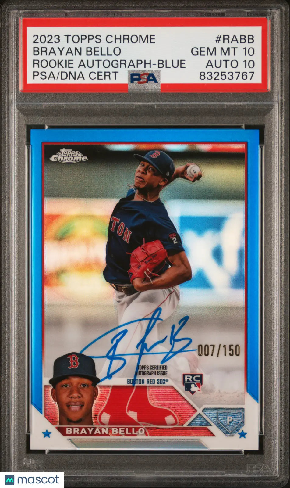 2023 Topps Chrome Baseball Rookie Autograph Brayan Bello Blue PSA 10 /150 - Limited Edition Collectible Card for Baseball Fans & Sports Memorabilia Enthusiasts