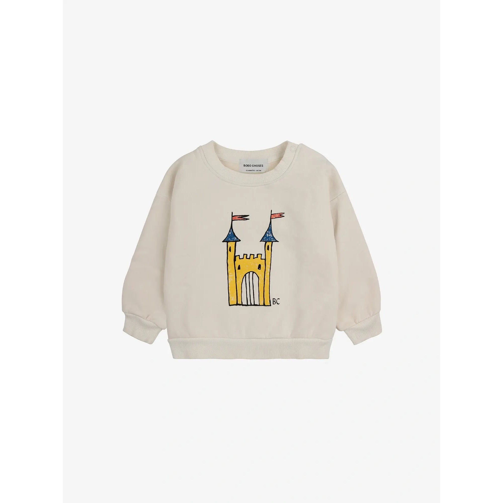 Bobo Choses Baby Faraway Castle Sweatshirt - Soft Cotton Pullover for Boys & Girls | Cozy & Stylish Casual Wear for Playdates & Family Outings