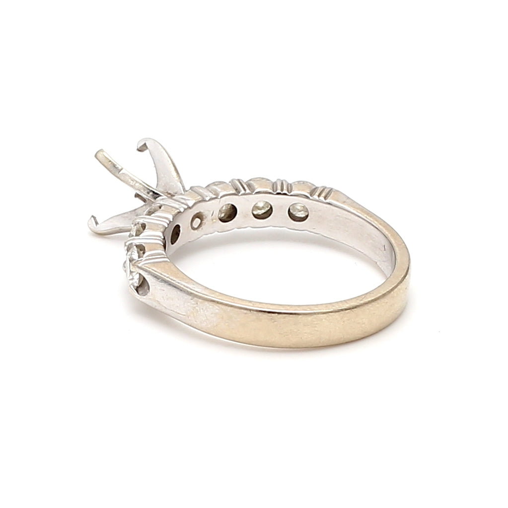 0.80 Carat Round Brilliant H SI1 Diamond Engagement Ring in 14K White Gold Semi Mount Setting - Perfect for Proposals, Weddings & Anniversary Gifts