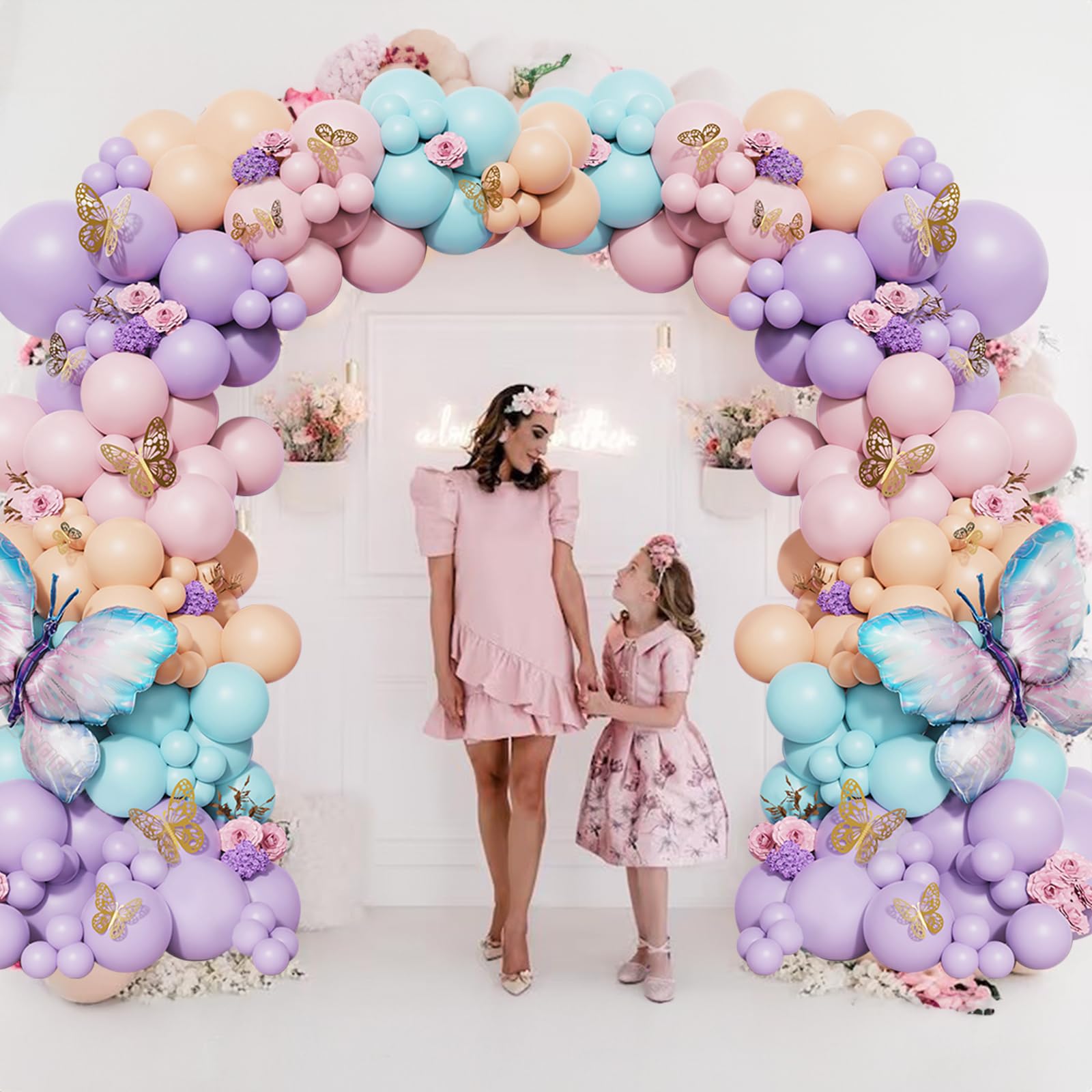 96-Piece Purple Butterfly Balloons Garland Kit - Baby Shower, Wedding & Anniversary Party Decorations | Elegant Butterfly-Themed Celebration Supplies for Birthday Parties & Special Events