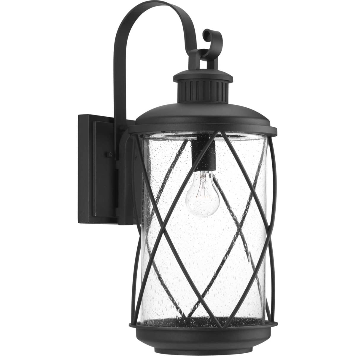 52242-BCSI Garthwaite Ave 24 Inch Black Outdoor Wall Lantern - Textured Finish, Large Size for Porch, Patio & Garden Lighting | Weather-Resistant Exterior Sconce