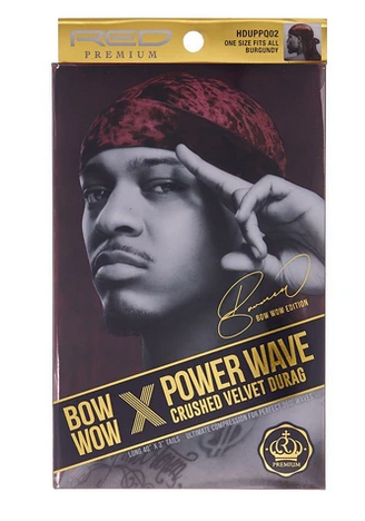 360 POWER WAVE X BOW WOW CRUSHED VELVET LUXE DURAG - Premium Satin-Lined Wave Cap for Men & Women - Perfect for Hair Protection, Styling Waves & Braids - Gym, Sleep & Everyday Use