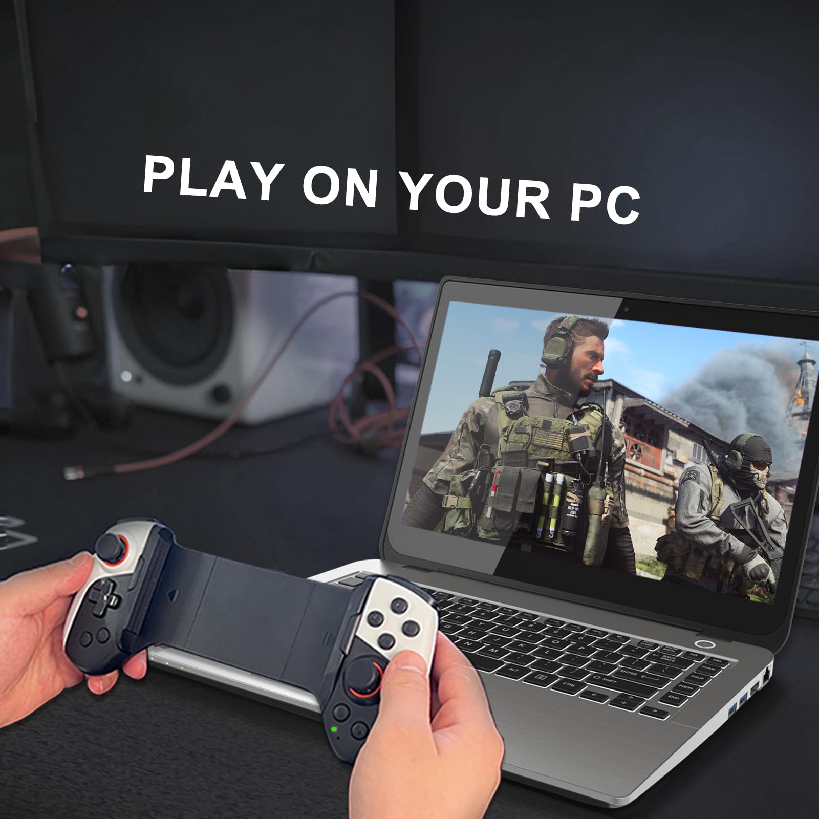 Retractable Wireless Gaming Controller for iPhone, Android, PC & Switch - MFi Certified Mobile Gamepad for Apple Arcade | Portable Design for On-the-Go Gaming & Travel