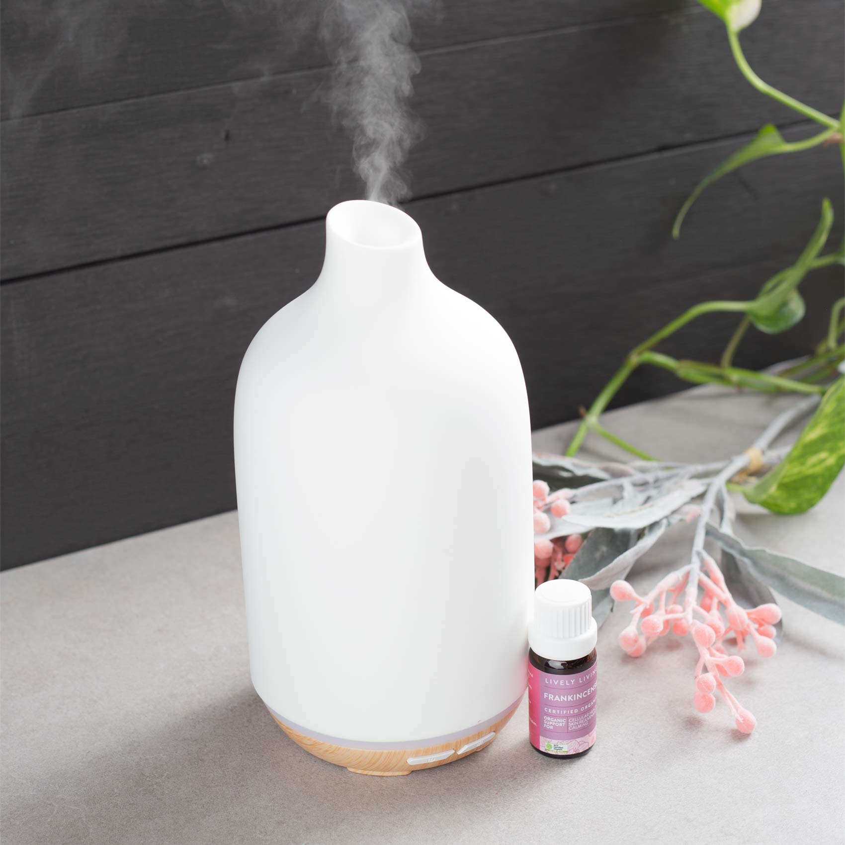 Aroma Dune White Resin Essential Oil Diffuser - 200ml Ultrasonic Aromatherapy Humidifier for Home, Office, Yoga & Spa Relaxation