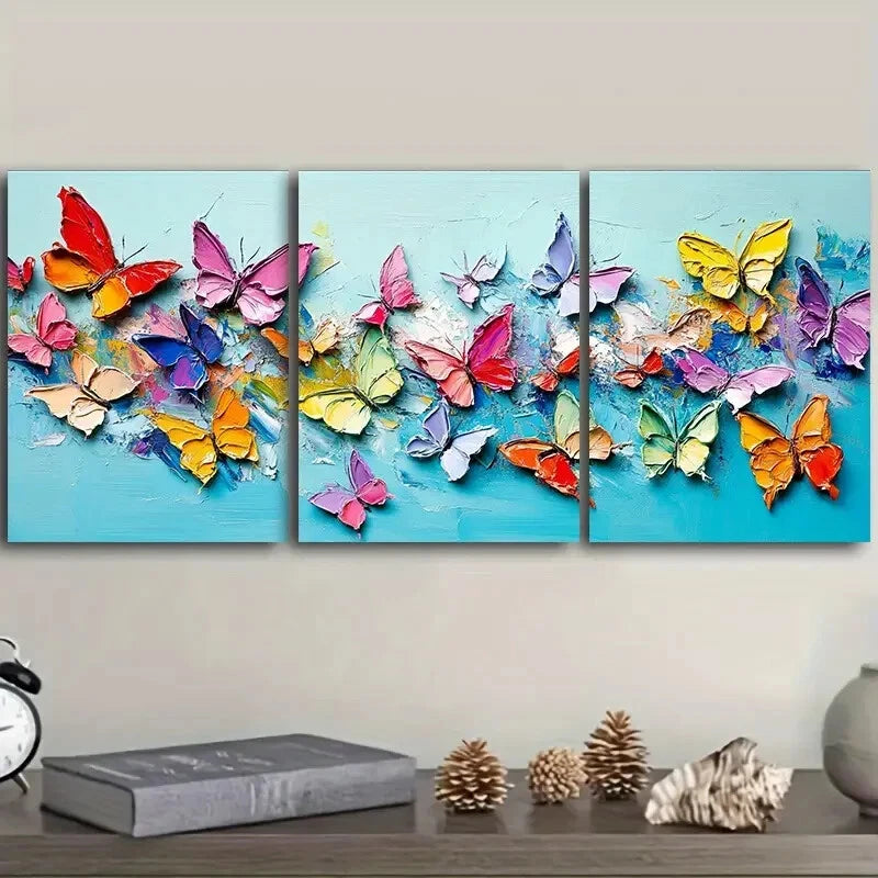 3-Piece Butterfly Wall Art Set - Framed Canvas Prints 40x60cm | High-Quality Australian Made | Ready to Hang | Perfect for Living Room, Bedroom & Office Decor