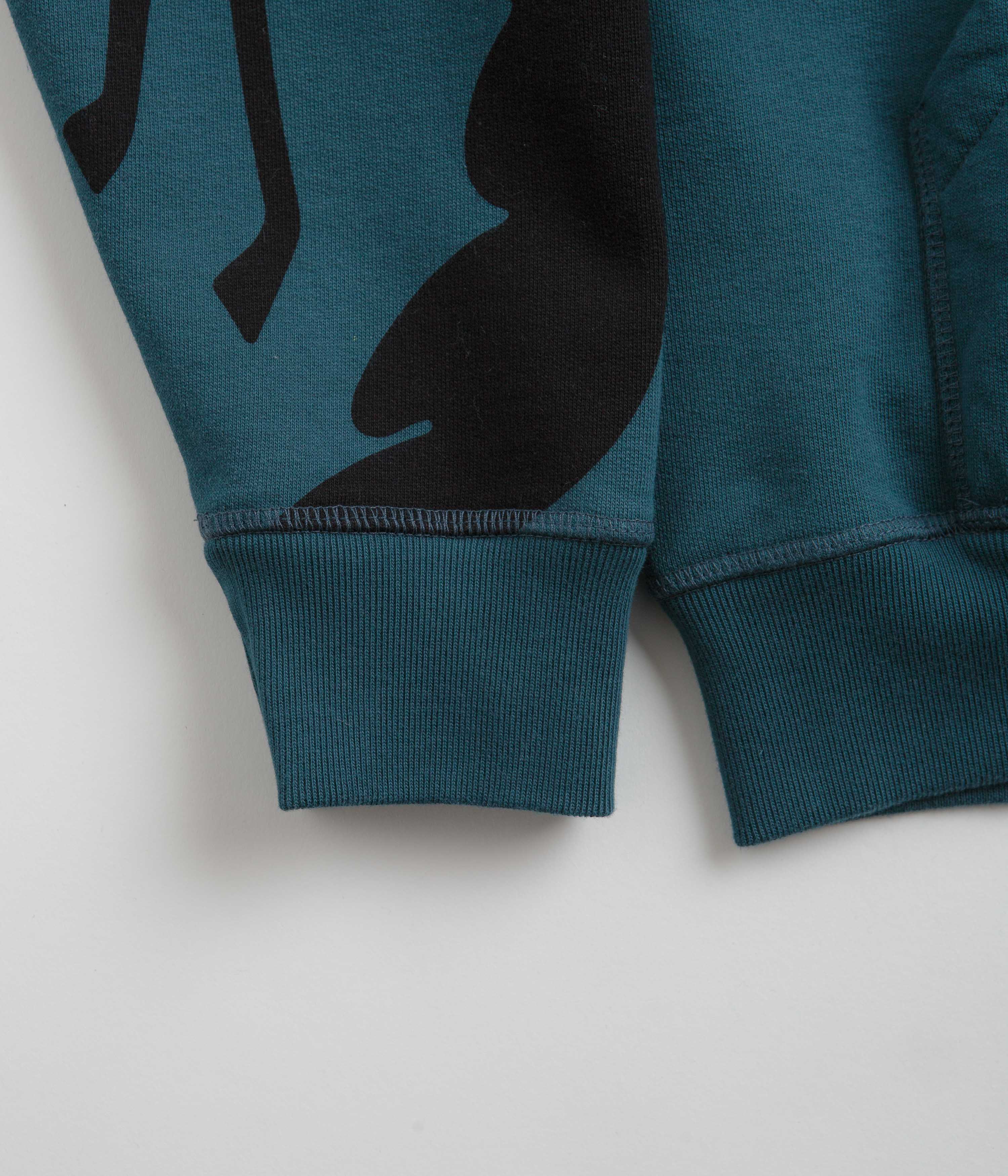 Parra Clipped Wings Hoodie for Men & Women | Deep Sea Green Pullover Sweatshirt | Streetwear Fashion for Casual Outfits & Urban Lifestyle