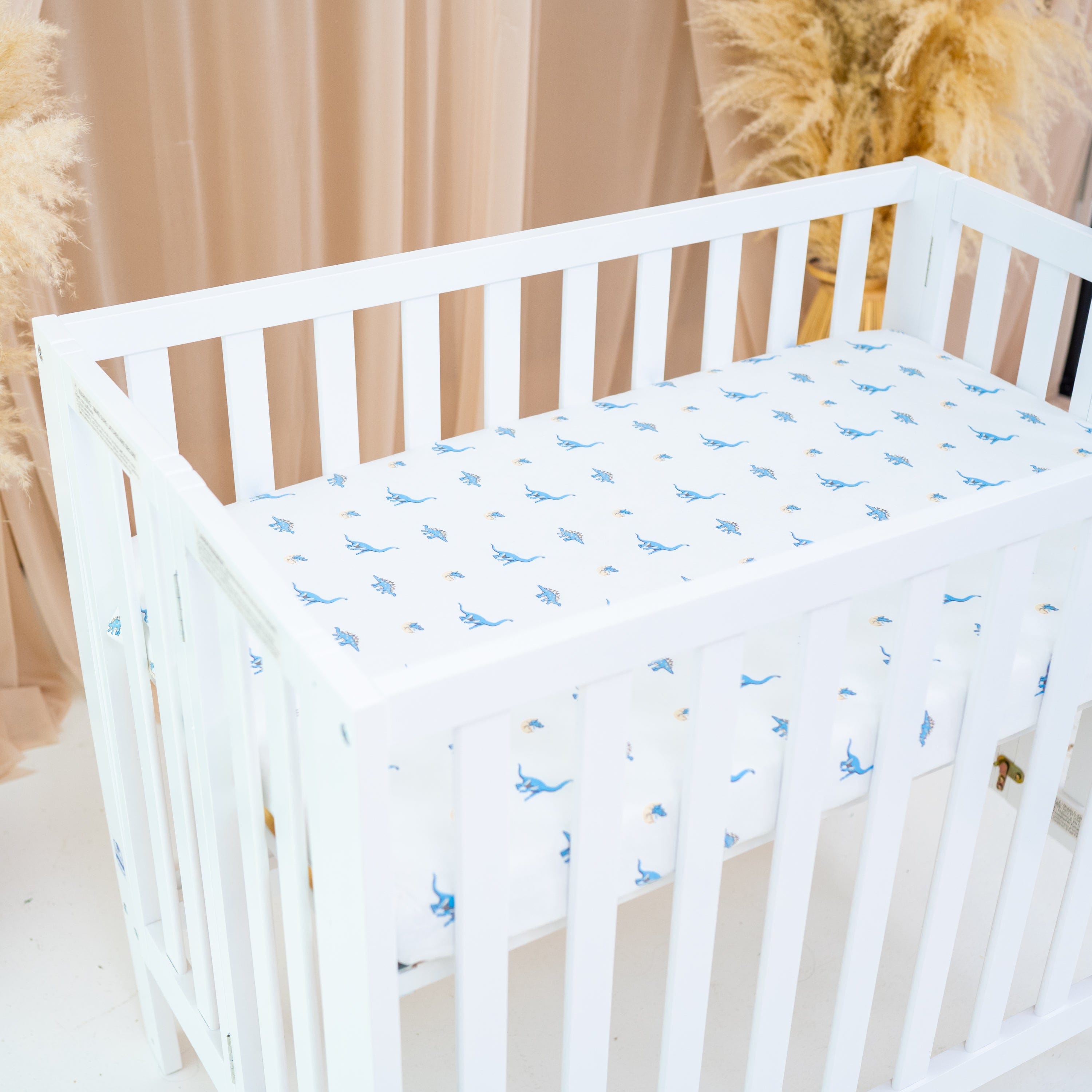 Soft Organic Cotton Mini Crib Sheet - Jurassic Dinosaur Theme Baby Bedding | Perfect for Nursery, Daycare & Travel Cribs