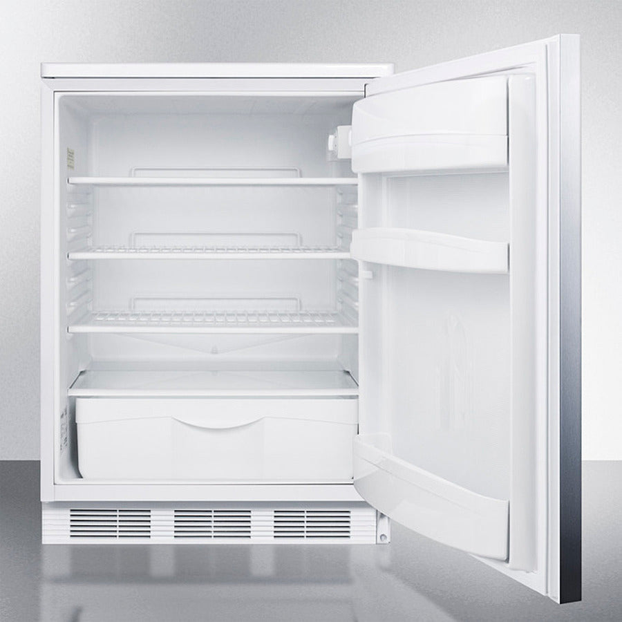 Accucold 24 Inch Wide All Refrigerator with Horizontal Handle - Energy Efficient Compact Fridge for Home, Office, Dorm, or Garage Use - FF6WSSHH Model