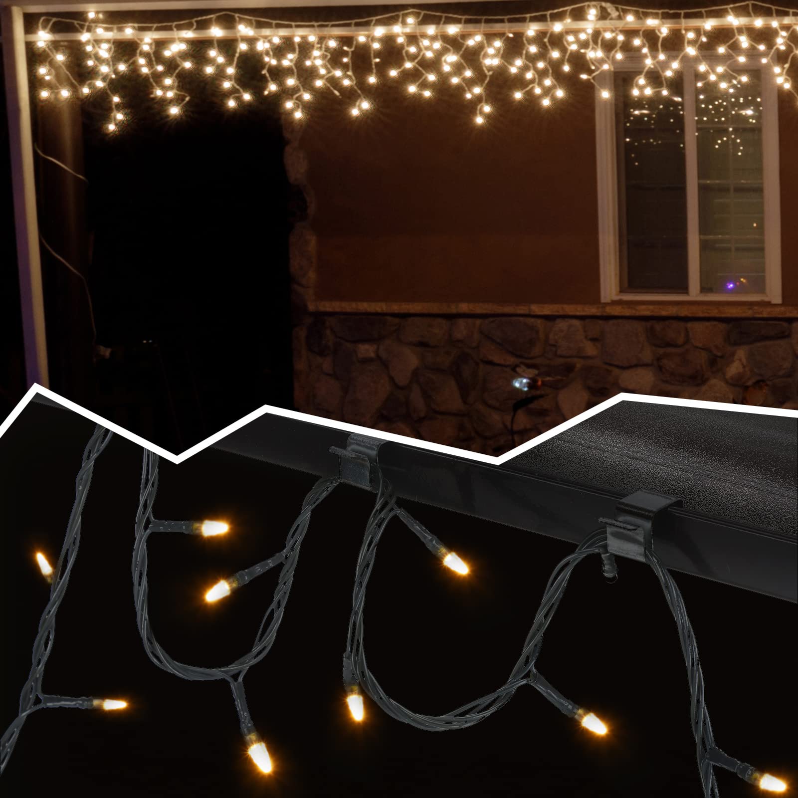 50-Pack Galvanized Christmas Light Gutter Hooks - 14 x 11mm Heavy Duty Outdoor Roof Clips for Holiday Lights - Perfect for Gutters, Eaves & Kitchen Decorations (Xmas Light Hangers)