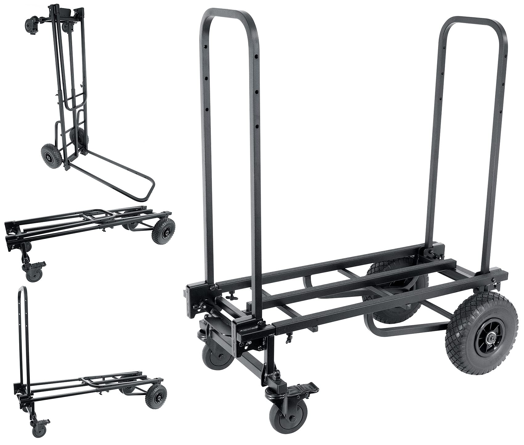 Rockville Rock Cart Pro Heavy Duty Equipment Transport Utility Roller Cart - 700 LB Capacity for Moving DJ Gear, Music Equipment & Studio Supplies