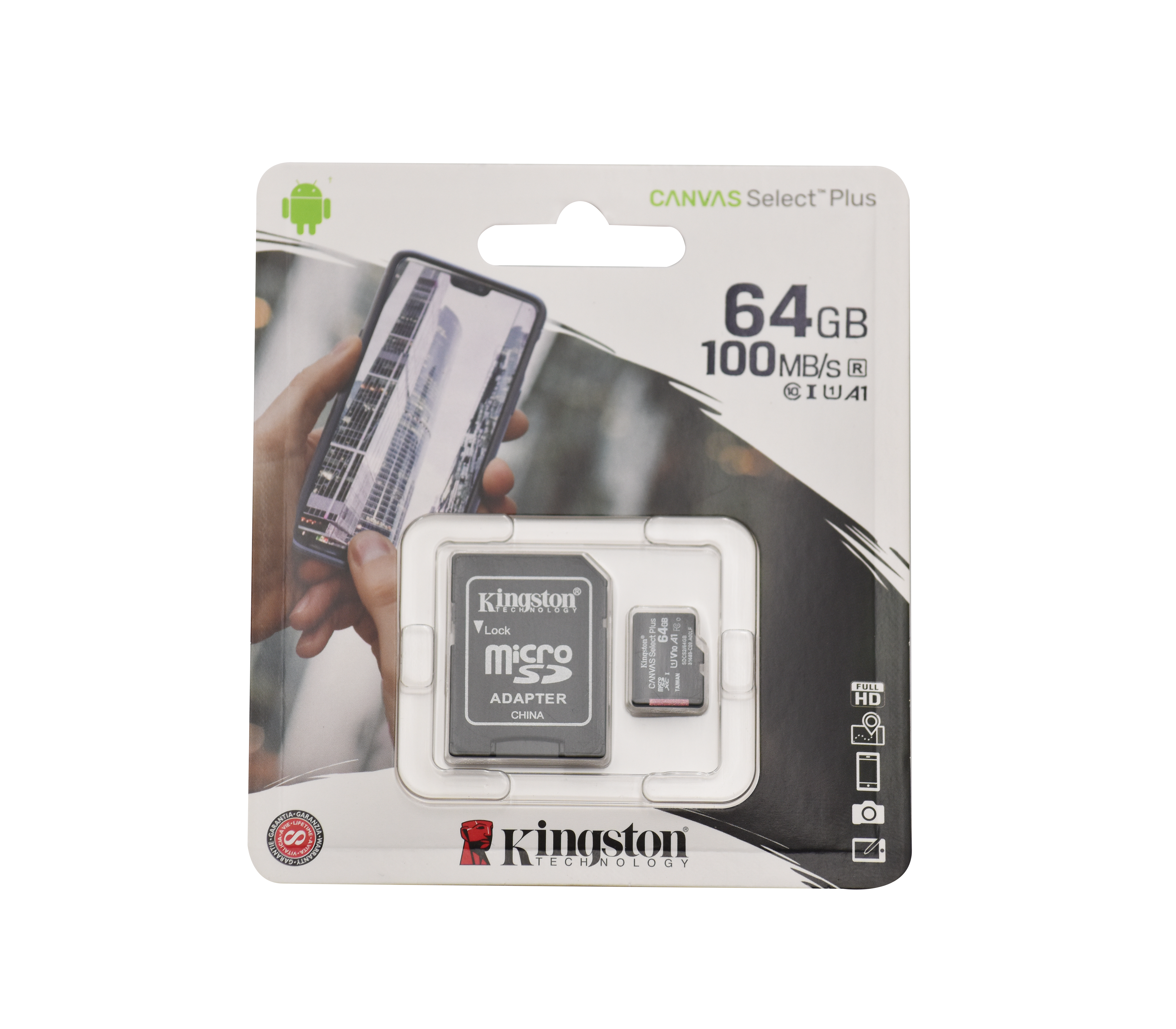 Kingston 64GB Micro SD Card with Adapter - High Speed Memory Card for Smartphones, Cameras, Drones & Gaming (Class 10, UHS-I, A1)