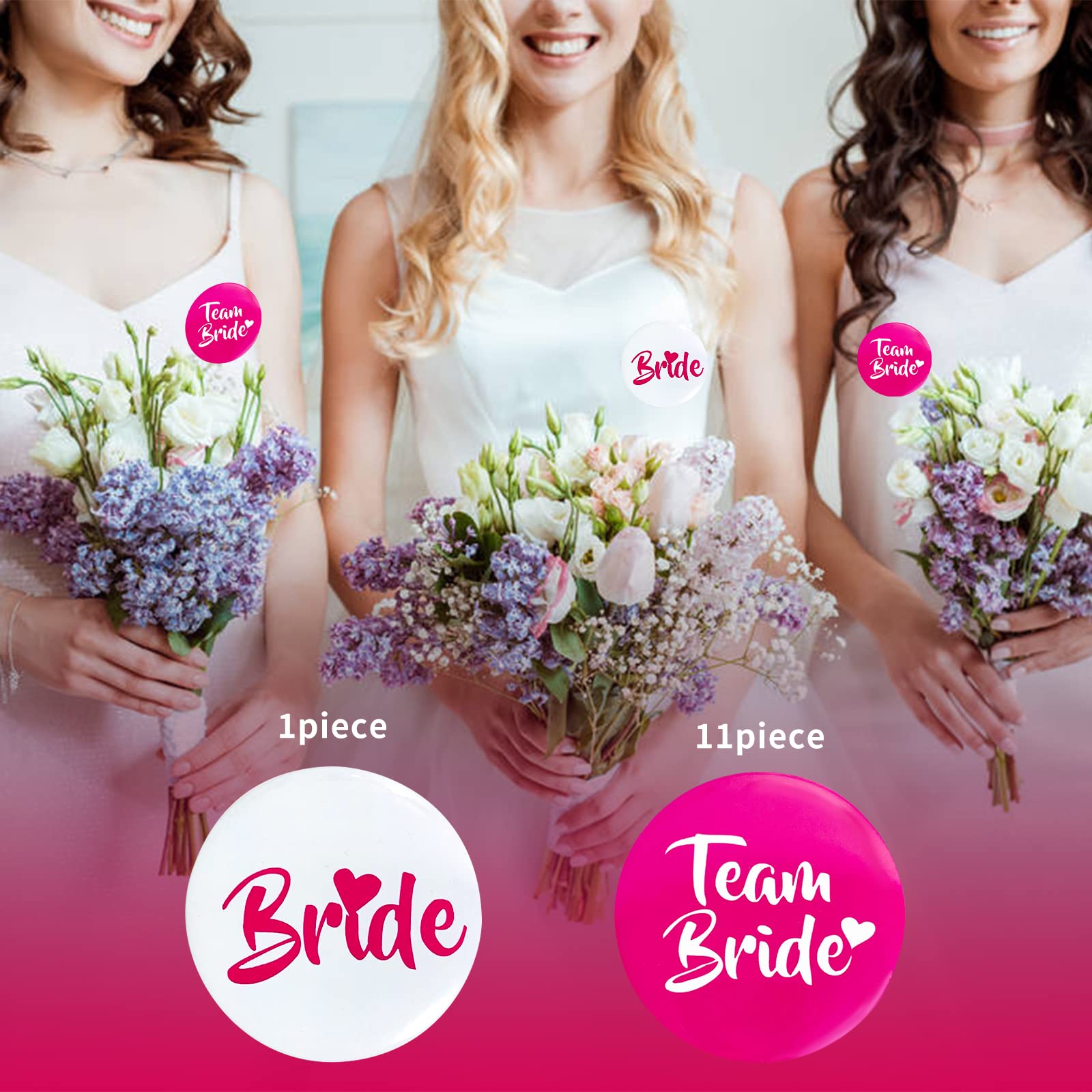 Hen Party Accessories Set - Team Bride Badges, Funny Favors & Bridal Shower Games for Bachelorette Parties, Girls Night Out & Wedding Celebrations