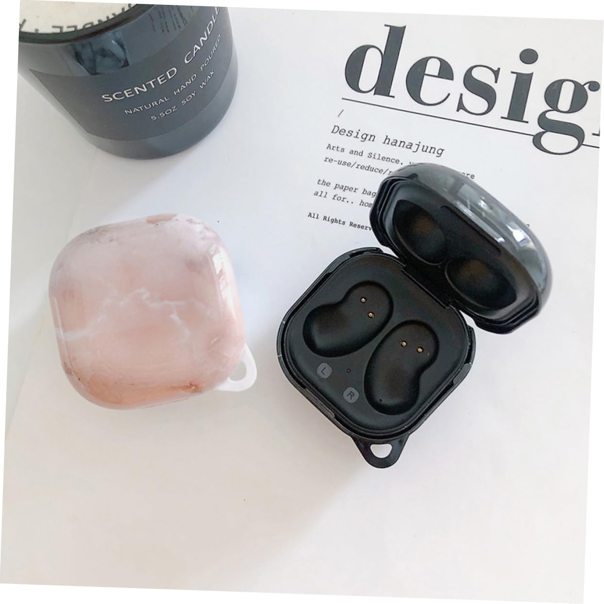 Jojofuny Marble Design Earphone Case - Lightweight & Durable Protection for AirPods, Perfect for Travel, Work & Gym Use