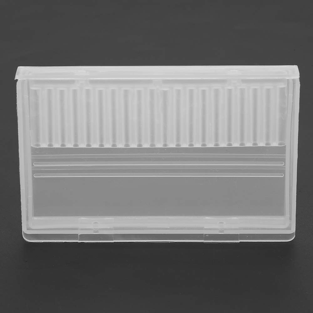 20 Slots Clear Plastic Nail Drill Bits Holder - Dustproof Manicure Tool Storage Box for Nail Salon, DIY Art & Home Organization | Perfect for Professional Nail Technicians & Home Manicure Kits