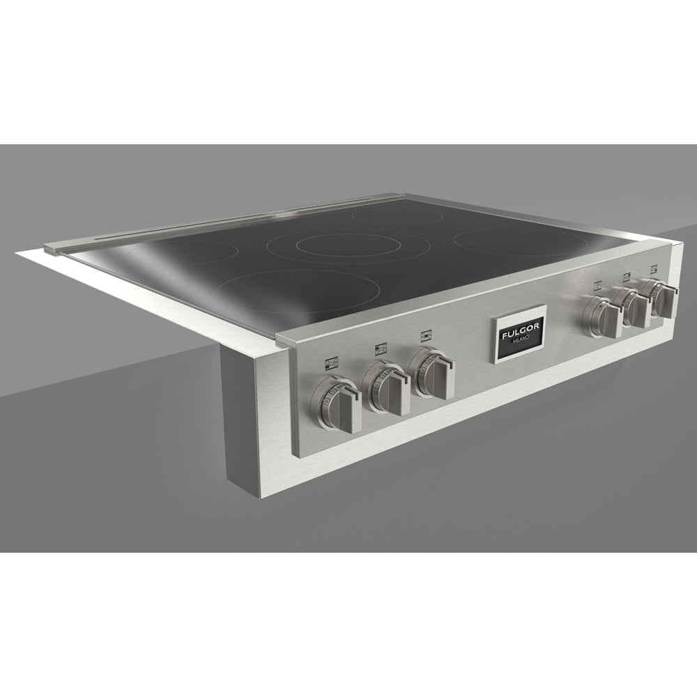 Fulgor Milano 36 Inch 600 Professional Series Stainless Steel Induction Cooktop with Glass Ceramic Top - F6IRT365S1 - Perfect for Modern Kitchens & Professional Cooking
