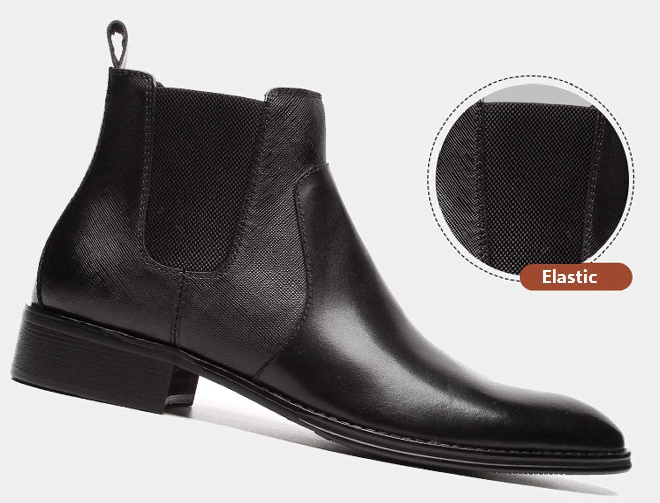 Premium Genuine Leather Men's Chelsea Boots - Comfortable Ankle Boots for Casual & Dress Wear (Black/Brown) | Waterproof Slip-On Booties for Work, Travel & Everyday Style