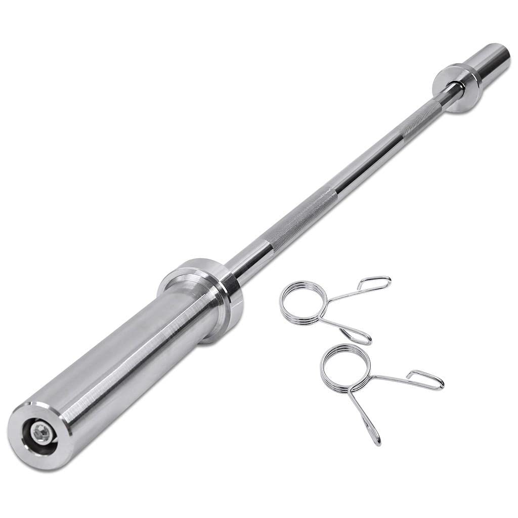 BRADEM 4.9ft Olympic Weight Lifting Bar - 330 lbs Capacity, Silver Strength Training Barbell for Men, Home & Gym Workout Equipment - Perfect for Squats, Deadlifts & Powerlifting Exercises