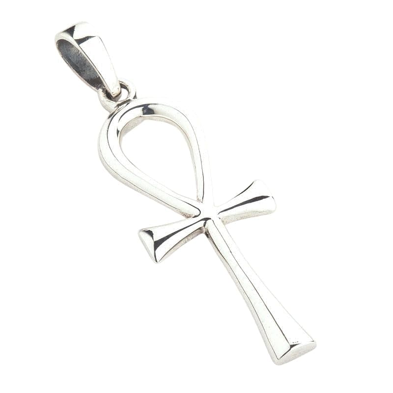 Ankh Sterling Silver Pendant Necklace - Ancient Egyptian Symbol of Life - Perfect for Spiritual Jewelry, Meditation & Gift Giving
