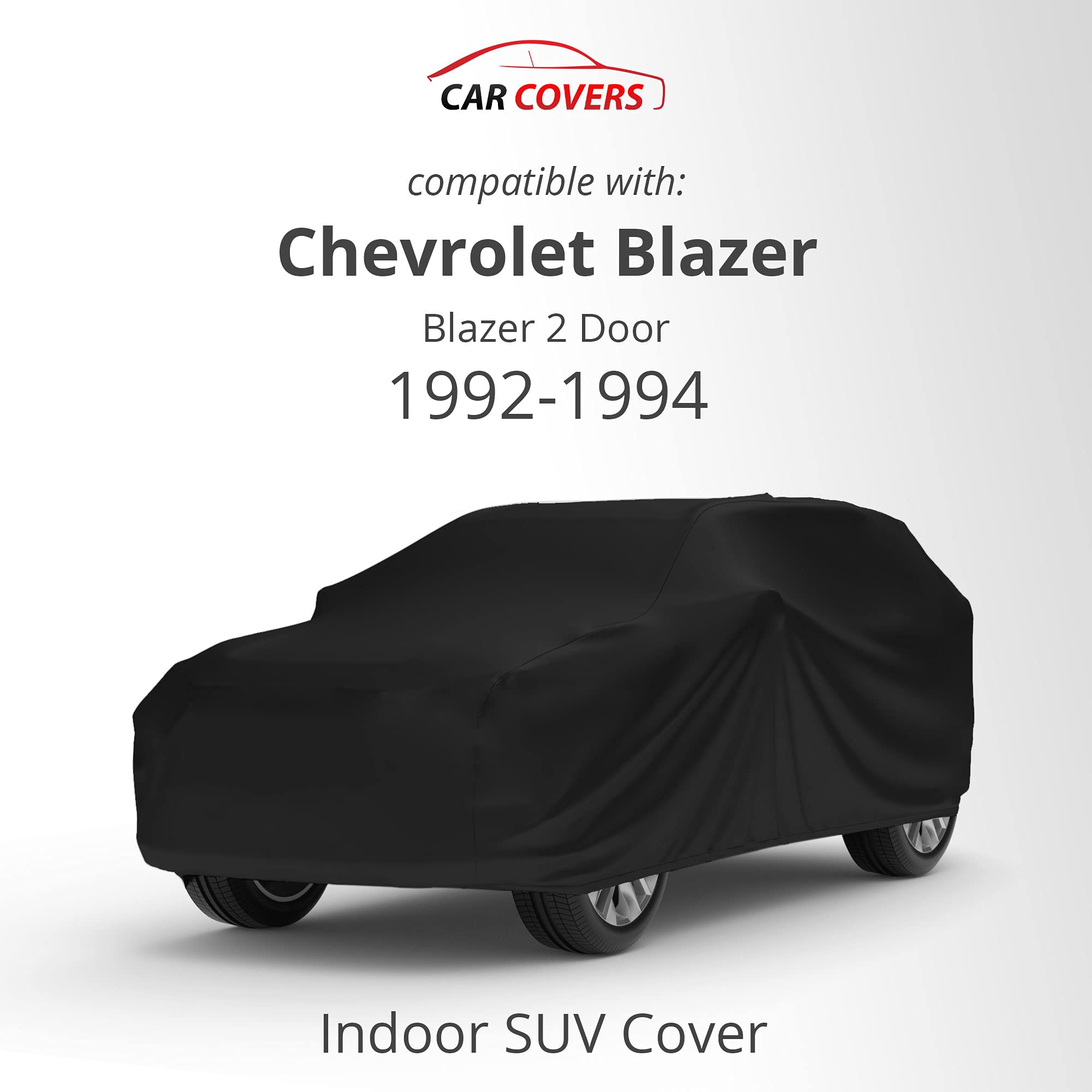 Scratch Resistant Indoor SUV Cover for Chevrolet 1992-1994 Blazer - Black Satin Ultra Soft Material with Warranty | Perfect for Garage Storage & Vehicle Protection