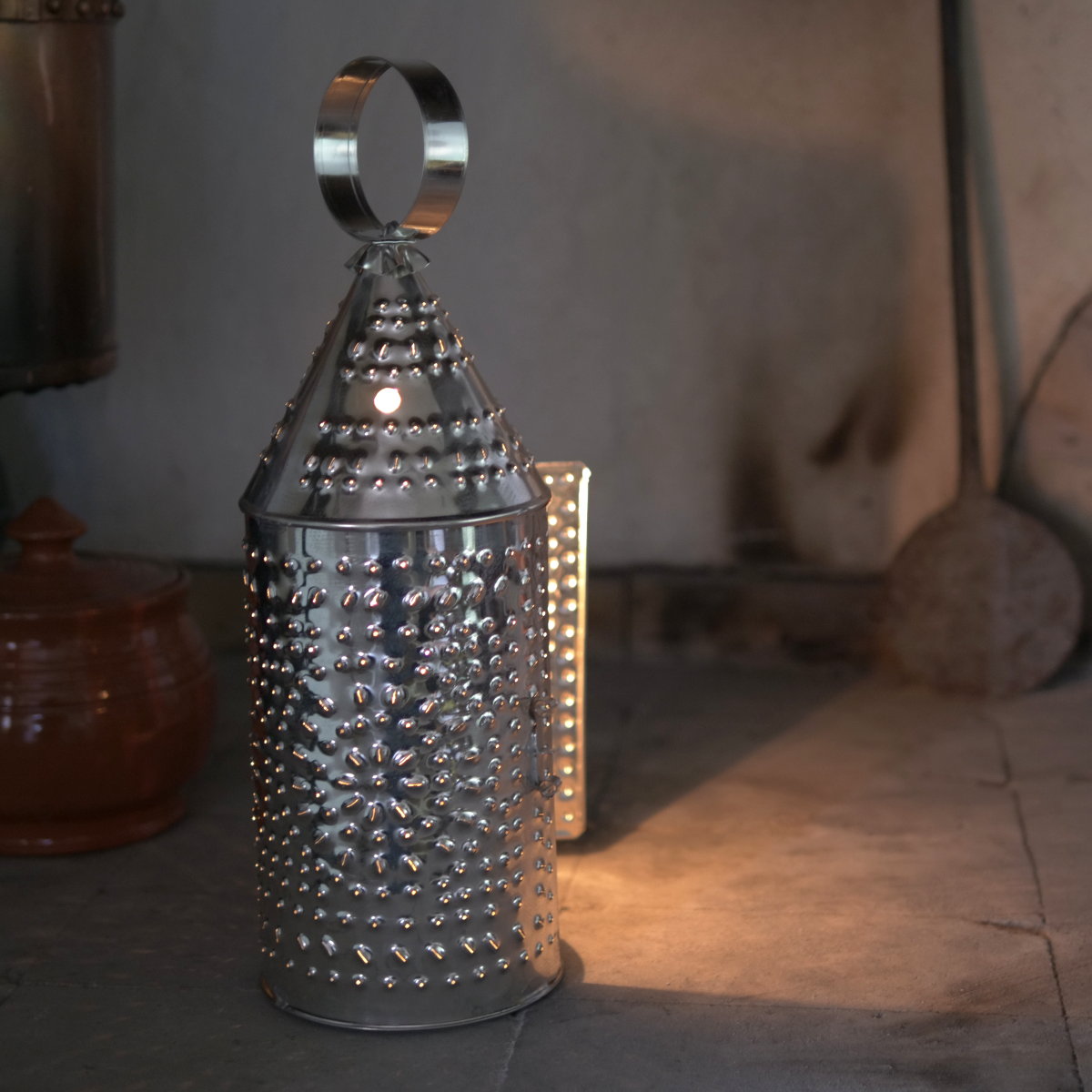 Medium Pierced Tin Lanterns - Rustic Outdoor Hanging Decor for Garden, Patio, and Porch Lighting