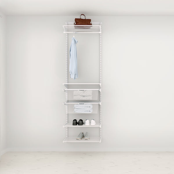 Elfa Mini Wardrobe 2 - 60cm Compact Closet Organizer with Shelves | Space-Saving Storage Solution for Small Rooms, Apartments & Dorm Rooms | Perfect for Bedroom, Closet & Entryway Organization