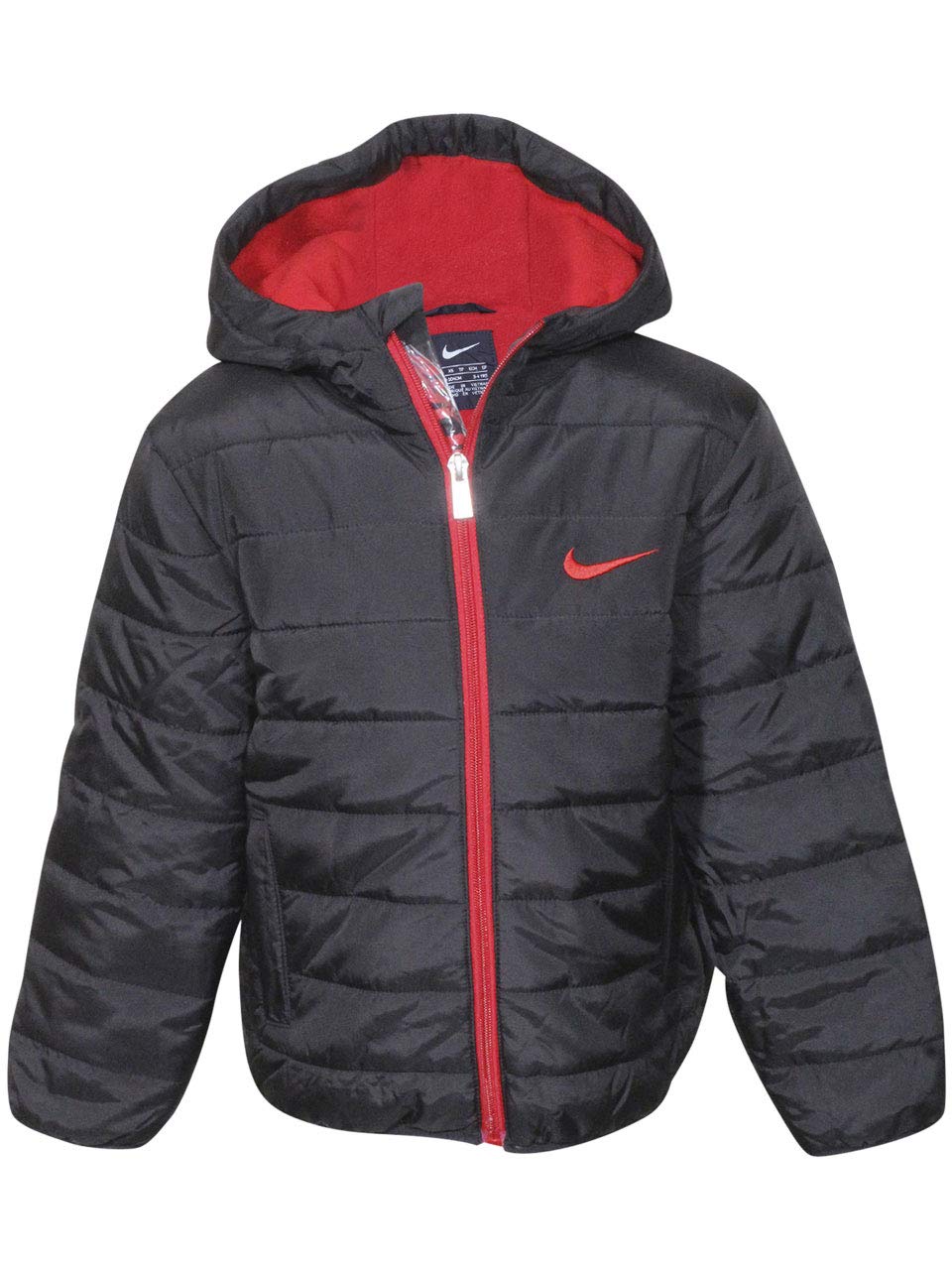Nike Boys' Zip-Up Hooded Puffer Jacket - Lightweight Insulated Winter Coat for Kids | Perfect for School, Outdoor Play & Cold Weather Activities