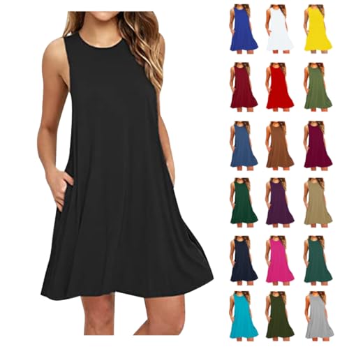 Womens Summer Dresses With Pockets-black