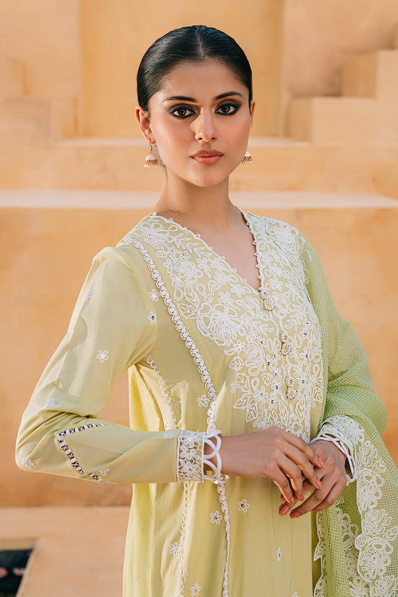 Lime Whisper 2-Piece Set (Shirt & Dupatta) - Elegant Women's Ethnic Wear for Festivals, Weddings & Special Occasions