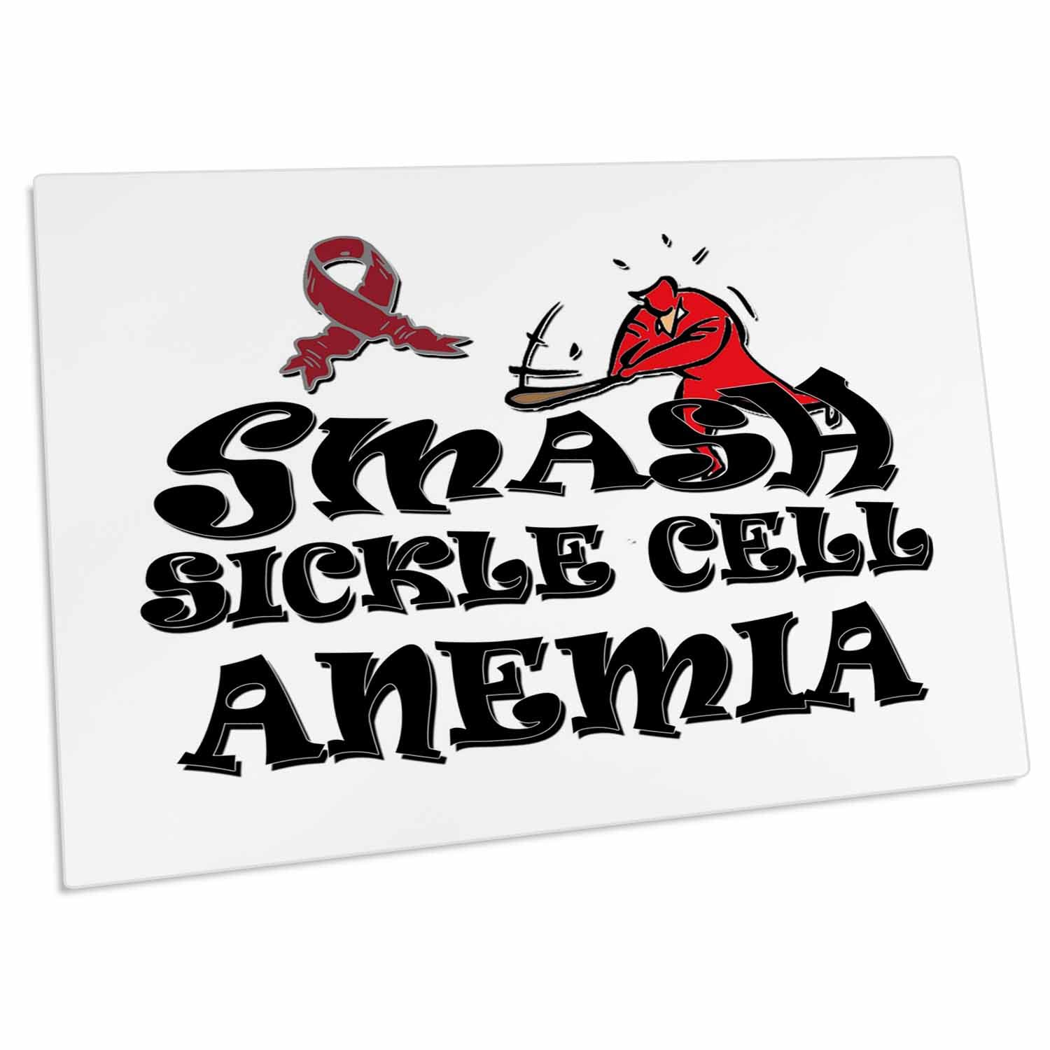 3D Rose Smash Sickle Cell Anemia Awareness Desk Pad Place Mats Set - Non-Slip Mouse Pad & Table Protector for Office, Home, or School Use (dpd-196040-1)