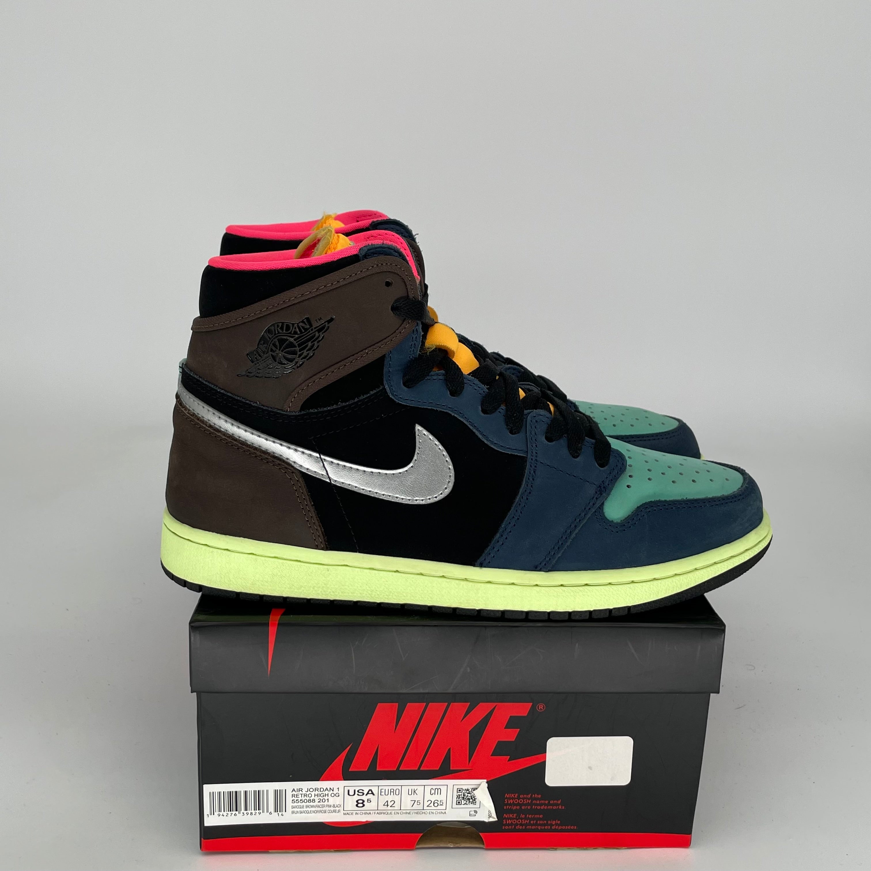 AIR JORDAN 1 BIO HACK Sneakers Men's Size 8.5 (555088-201) - Retro Basketball Shoes for Streetwear & Casual Outfits