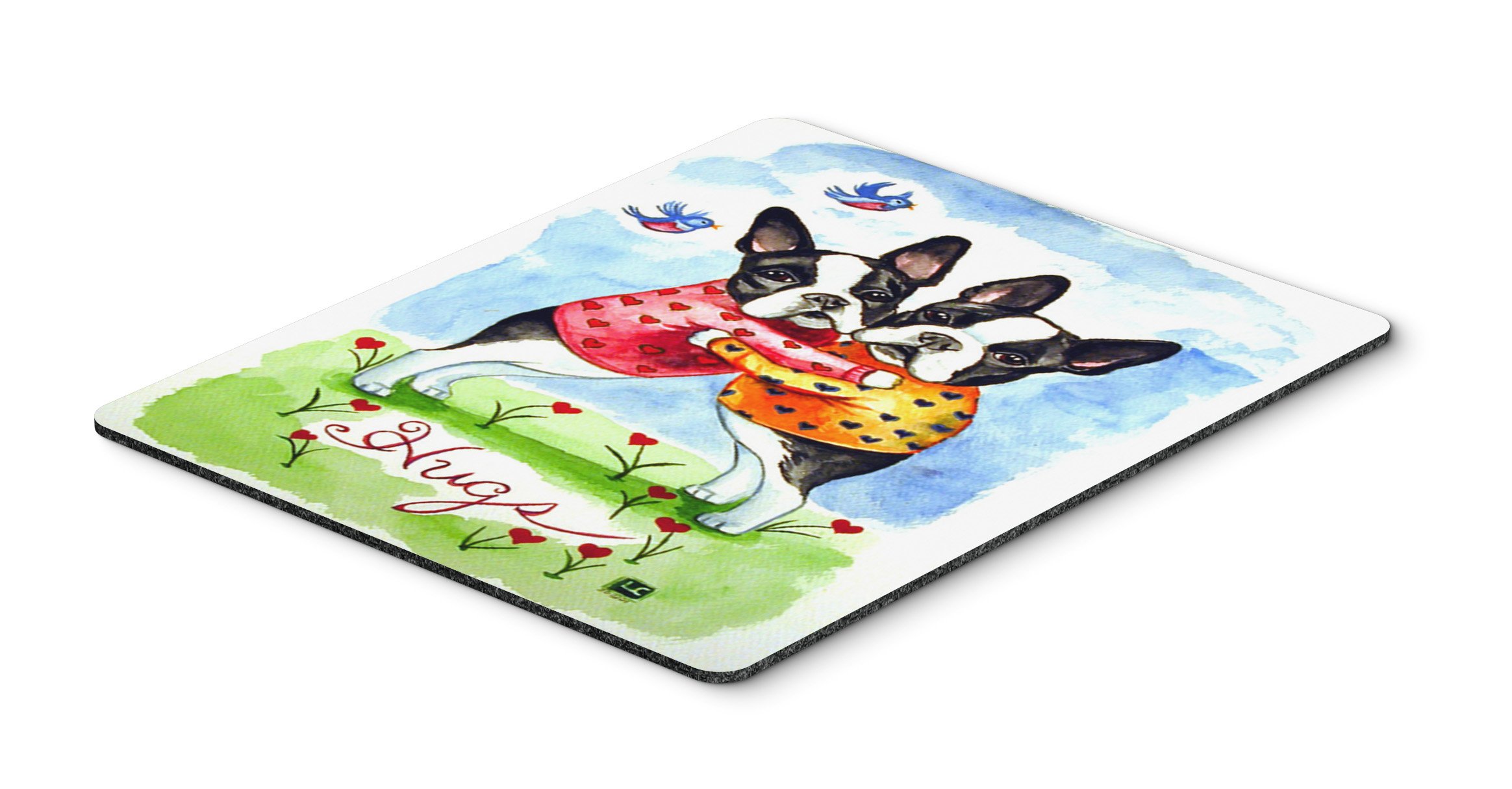 Caroline's Treasures 7015MP Boston Terrier Mouse Pad - Large Washable Non-Slip Desk Mat for Home Office, Gaming & Computer Work | Cute Dog Design for Pet Lovers & Boston Terrier Fans