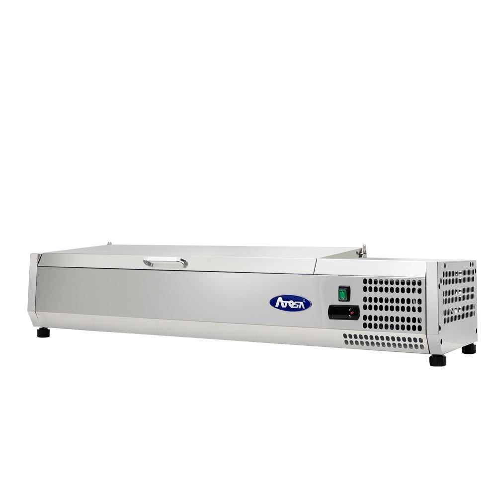Atosa MSCT 48 10 Stainless Steel Commercial Refrigerated Countertop Prep Station with 1.5 Cu.Ft. Capacity - Perfect for Restaurants, Delis & Bakery Food Display & Storage