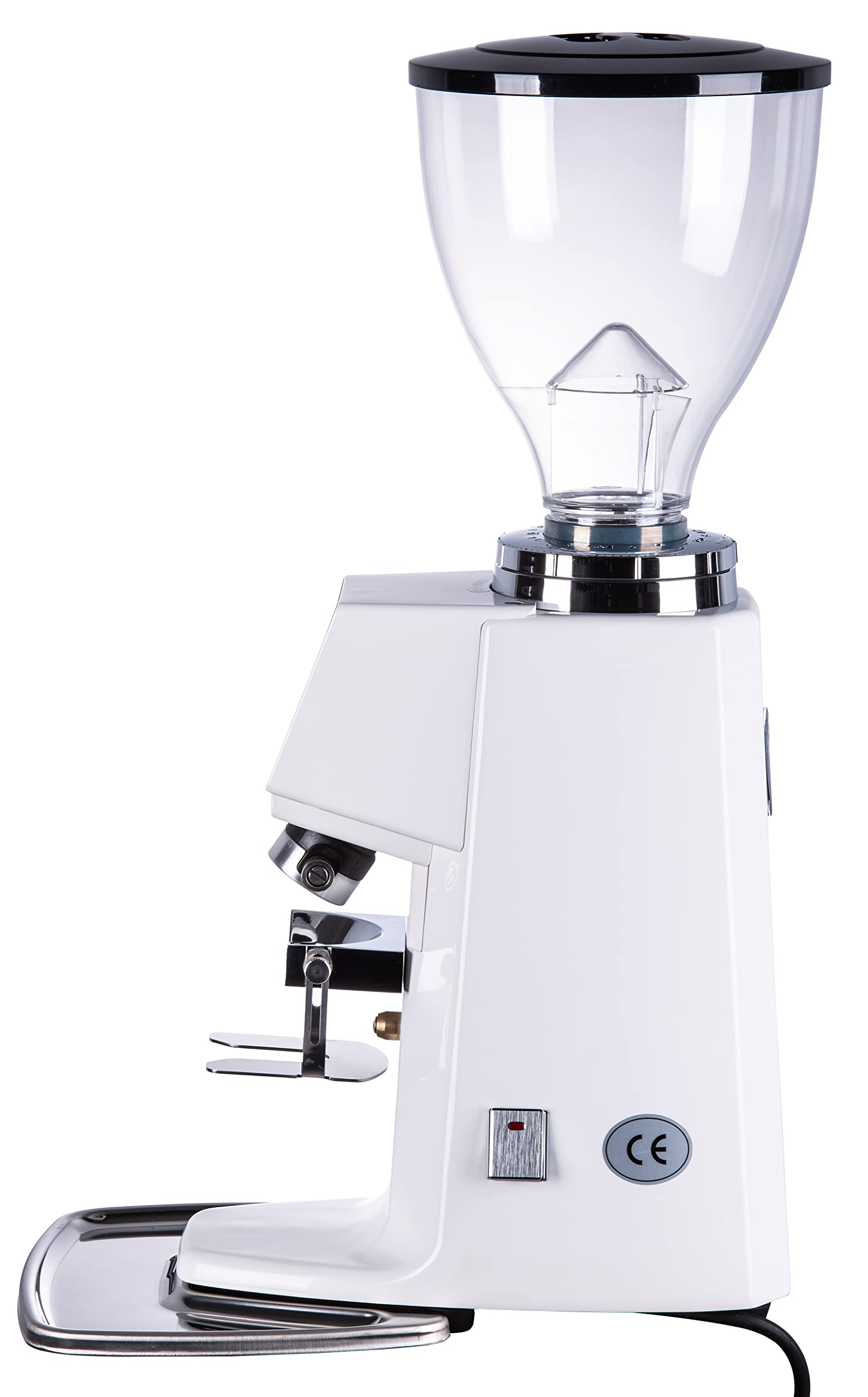 Premium Electric Coffee Grinder with 64mm Flat Burr - Adjustable Settings for Espresso, French Press & Drip Coffee - White (Perfect for Home Baristas & Coffee Enthusiasts)