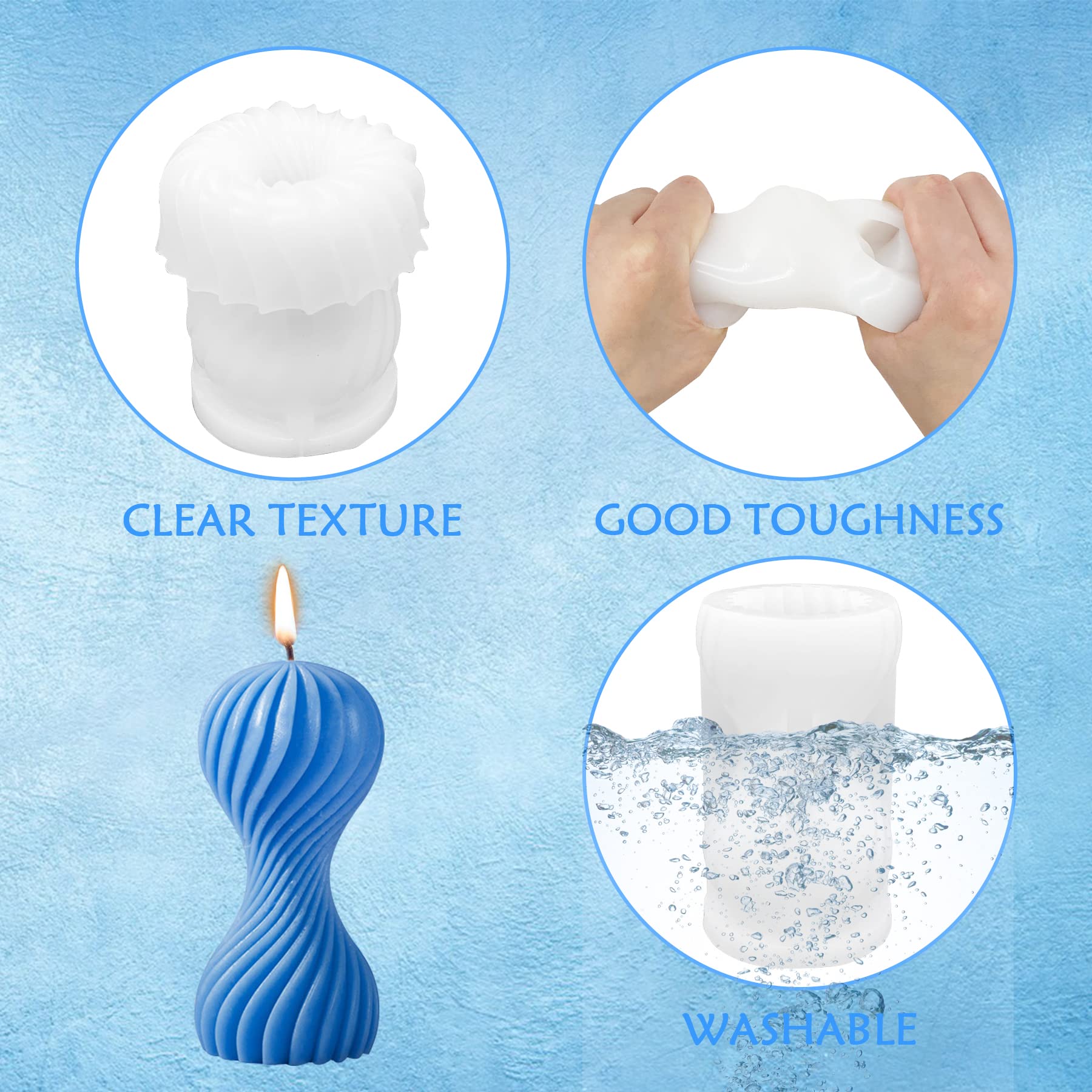 Round Waves Silicone Candle Mold - DIY Aromatherapy Candle Making, Resin Casting, Wax Craft for Home Decor, Wedding & Spa Relaxation