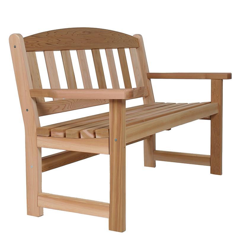 4 ft. Red Cedar Garden Bench - Durable Outdoor Seating for Patio, Garden & Backyard - All Weather Resistant Wooden Bench